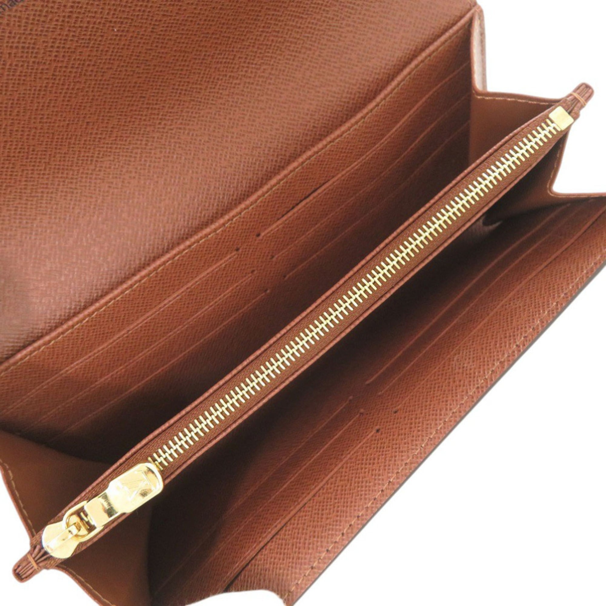 Louis Vuitton Brown Monogram Long Wallet (Tri-Fold) (Pre-Owned)