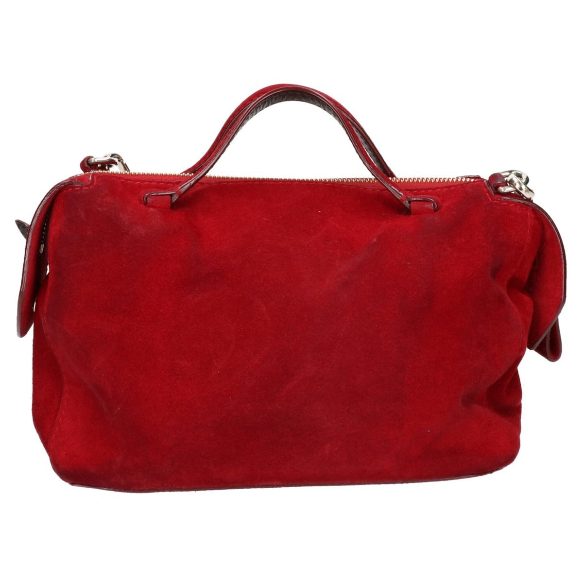 Bally Red Color Suede Handbag (Pre-Owned)