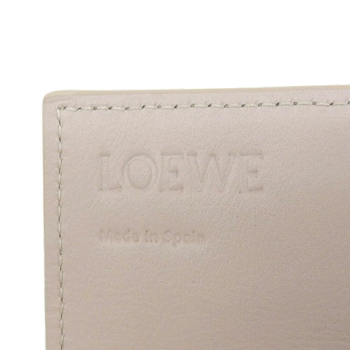 Loewe Beige Light Gray Leather Long Wallet (Bi-Fold) (Pre-Owned)