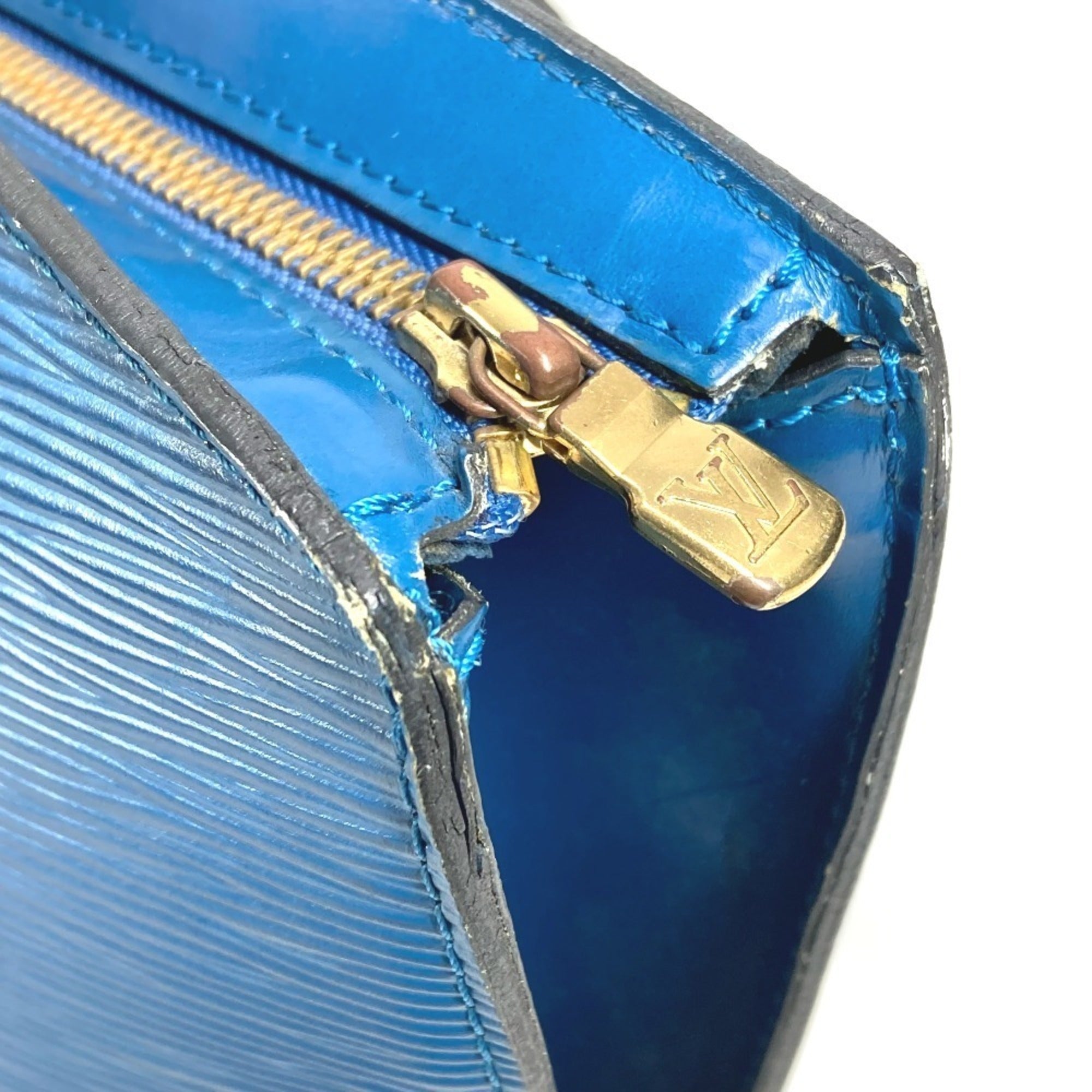Louis Vuitton Blue Toledo Blue Epi Leather Shoulder Bag Tote Bag (Pre-Owned)