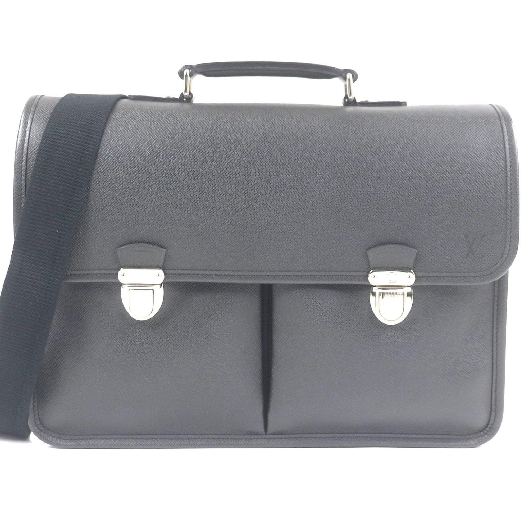 Louis Vuitton Ardoise Taiga Leather Briefcase Shoulder Bag (Pre-Owned)