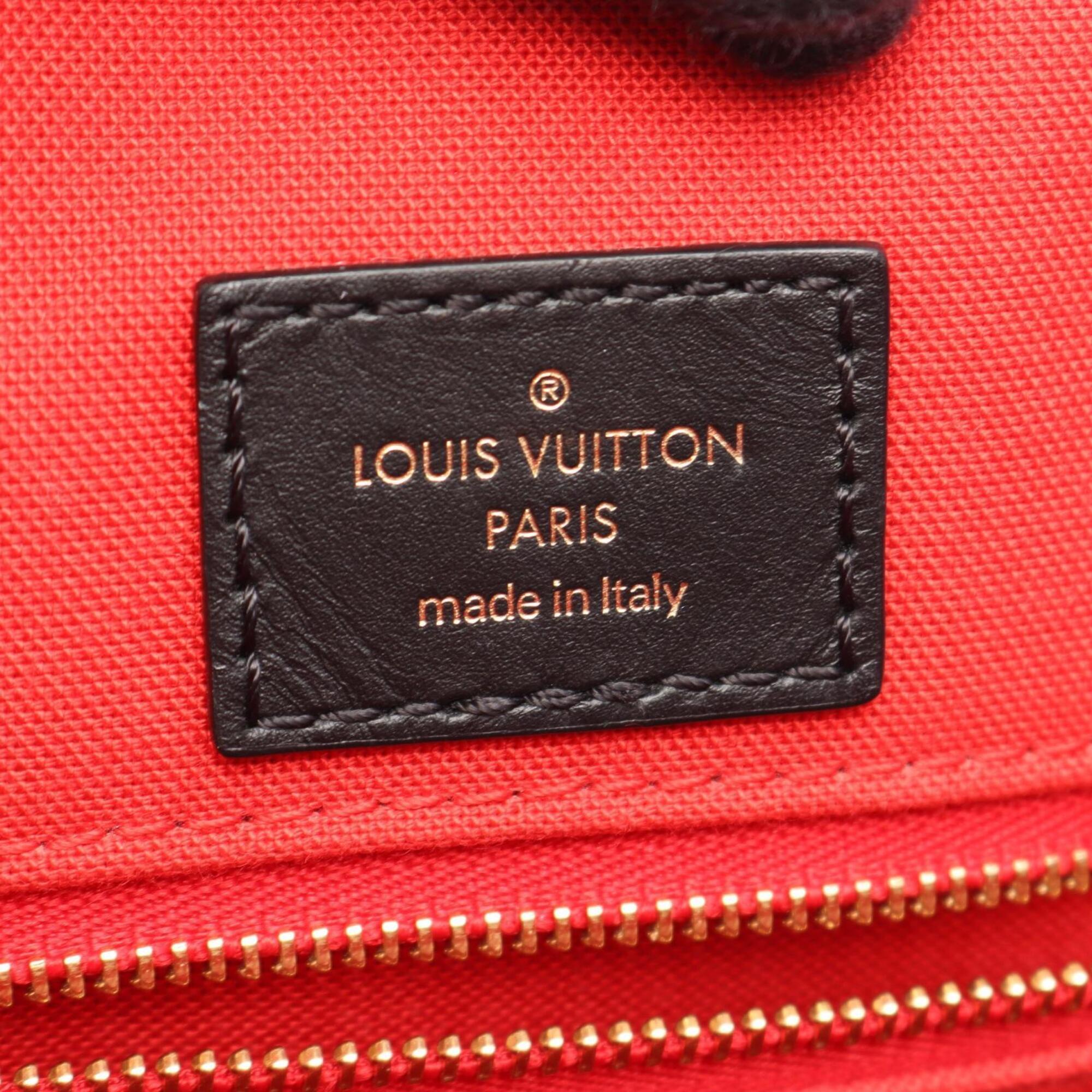 Louis Vuitton Beige Brown Coated Canvas Leather Handbag Tote Bag (Pre-Owned)