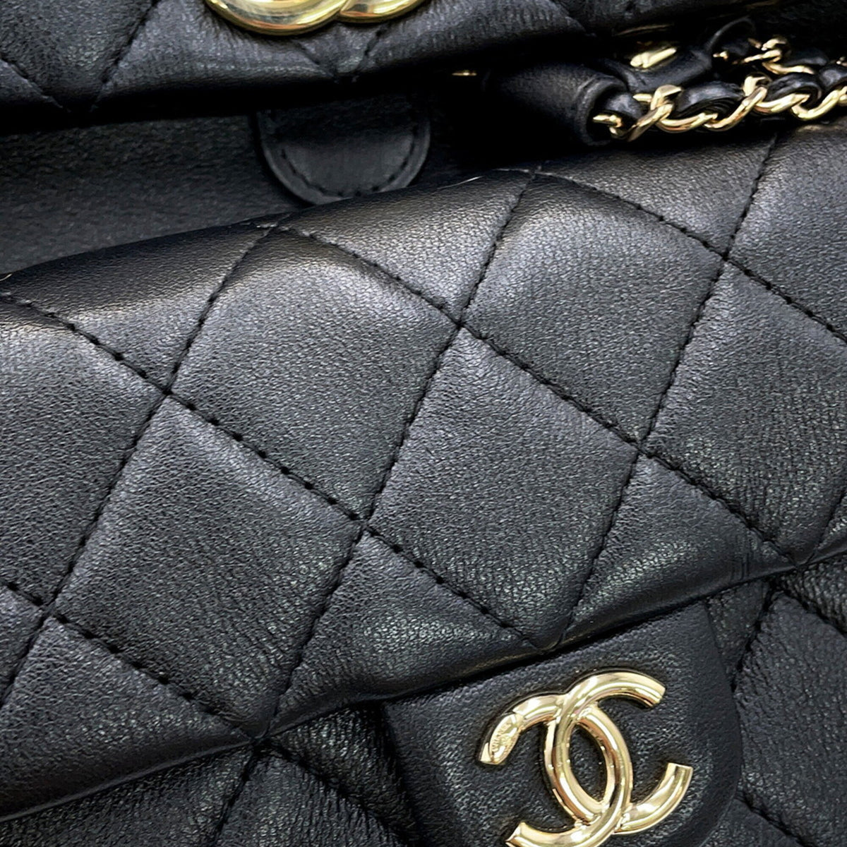 Chanel Matelasse Black Leather Backpack (Pre-Owned)