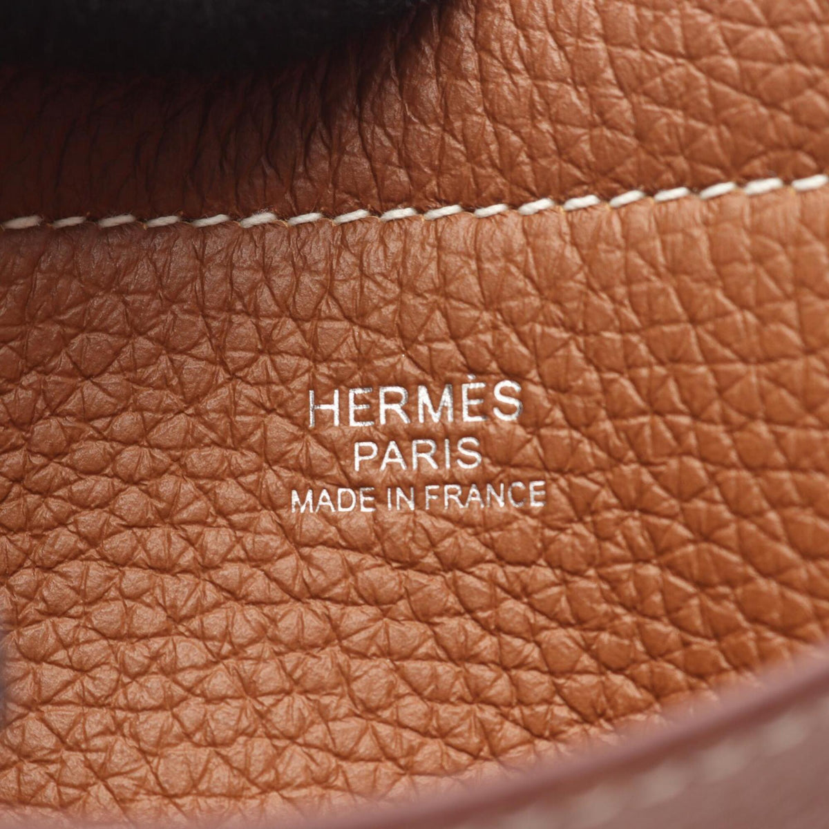 Hermes Brown Taurillon Clemence Leather Handbag Tote Bag (Pre-Owned)