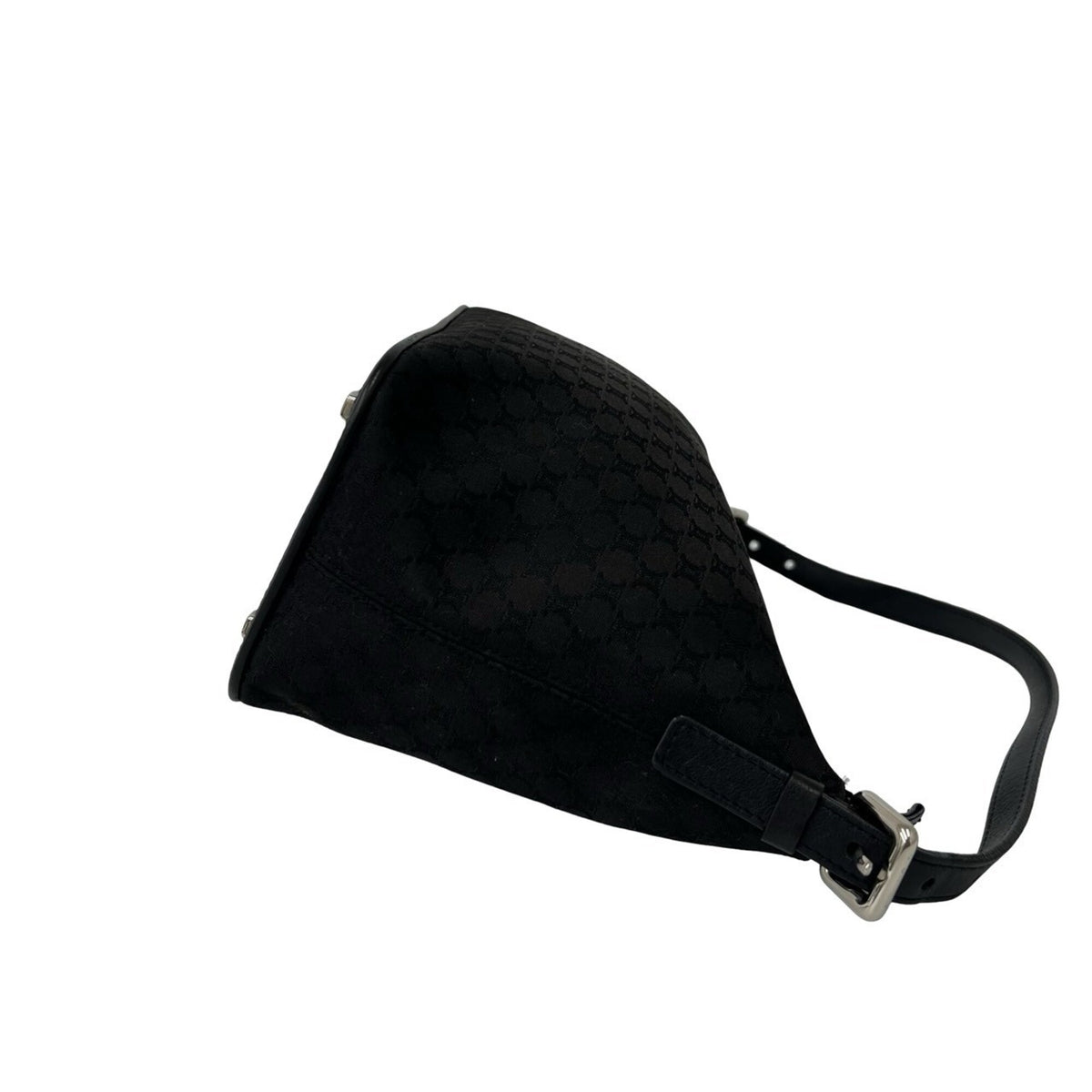 Celine Black Canvas Leather Handbag Shoulder Bag (Pre-Owned)