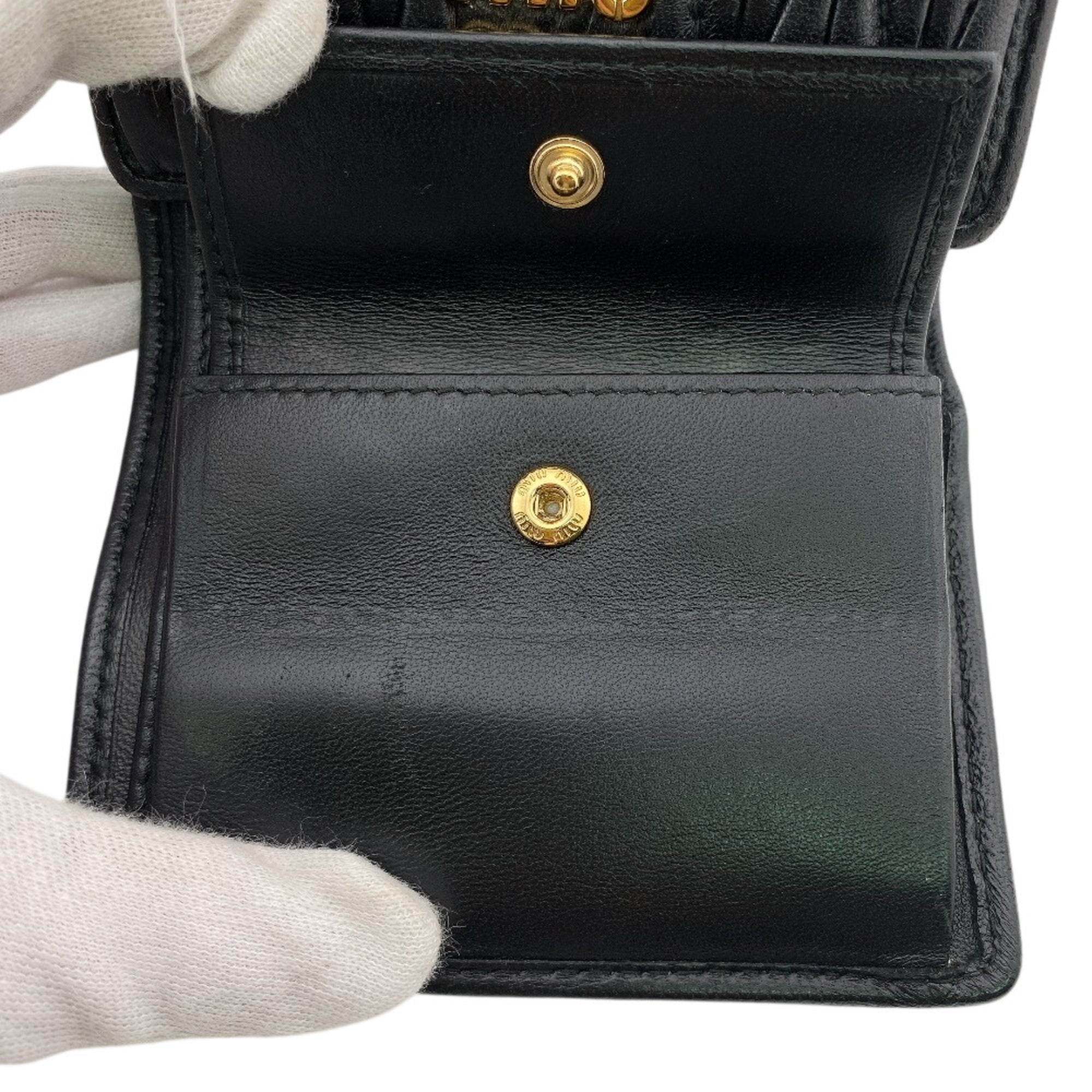 Miu Miu Black Leather Wallet (Tri-Fold) (Pre-Owned)