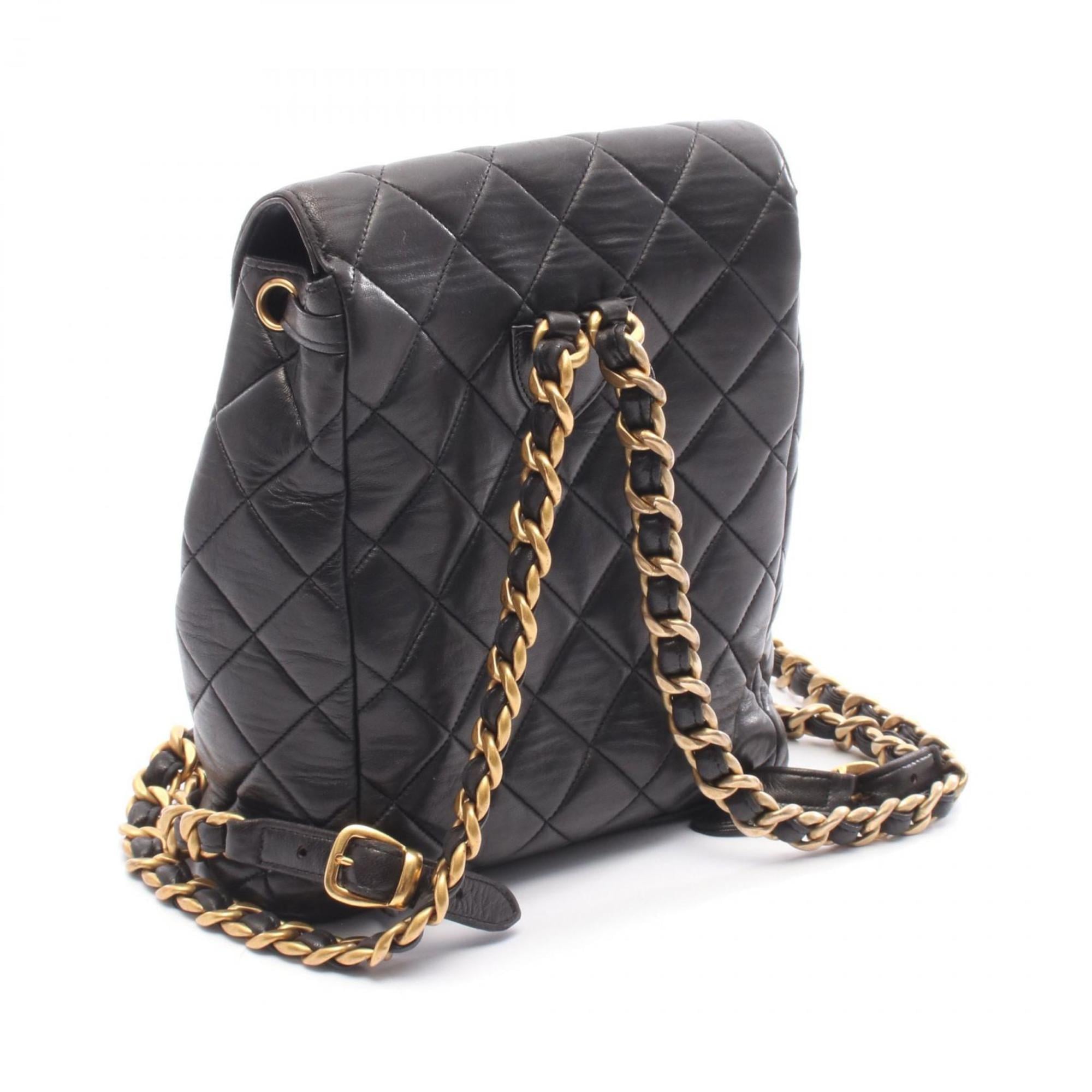 Chanel Black Leather Backpack (Pre-Owned)