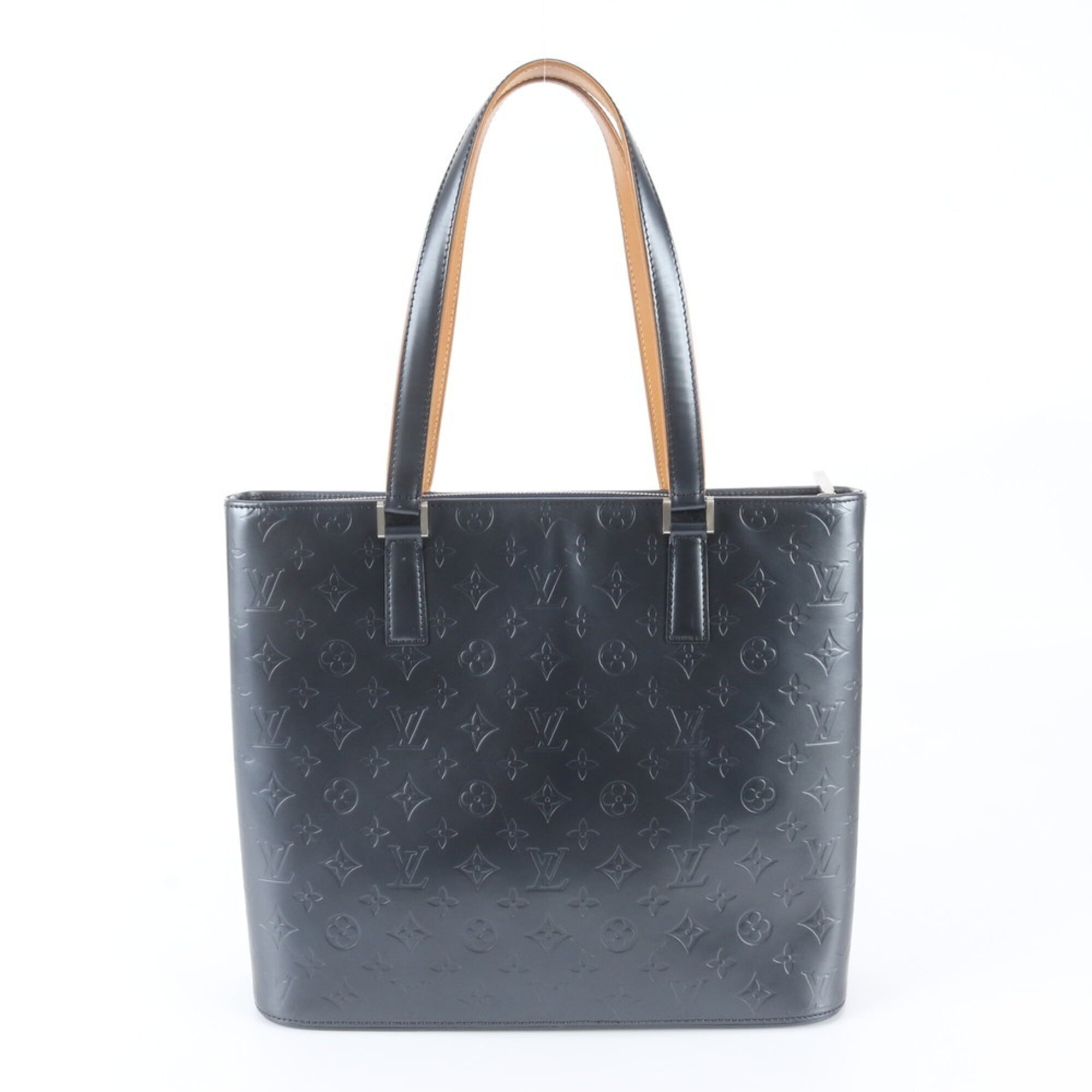 Louis Vuitton Blue Monogram Leather Handbag Shoulder Bag Tote Bag (Pre-Owned)