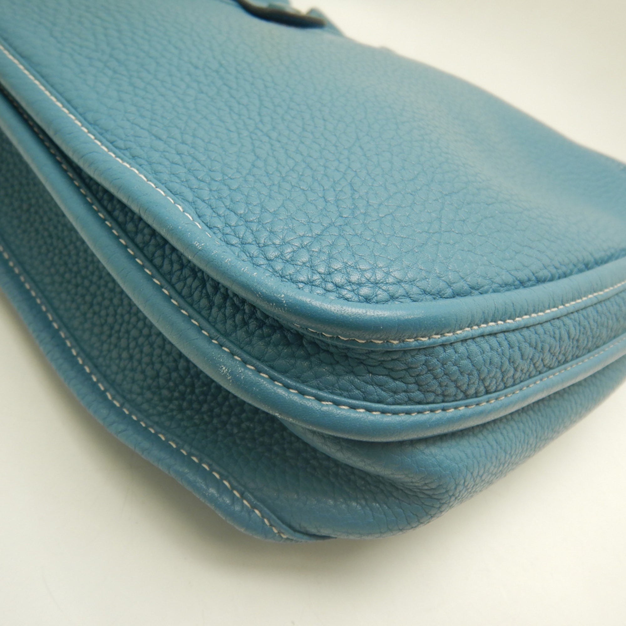 Hermes Evelyne Blue Jean Taurillon Clemence Leather Shoulder Bag (Pre-Owned)