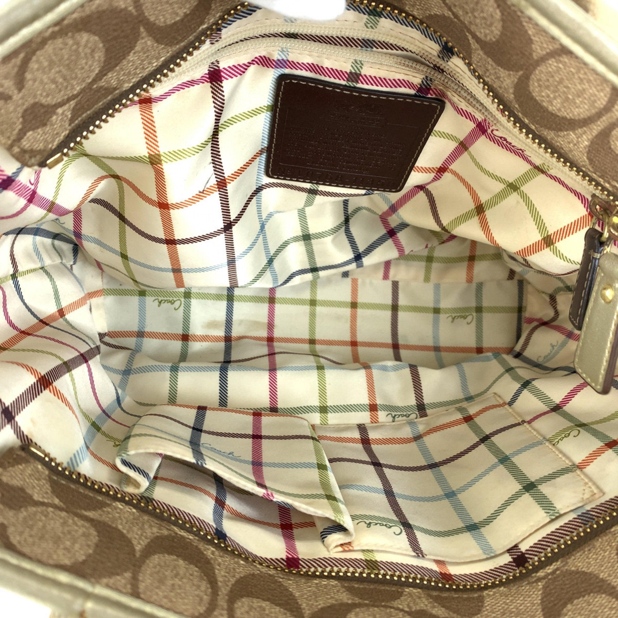 Coach Brown Pvc Shoulder Bag Tote Bag (Pre-Owned)
