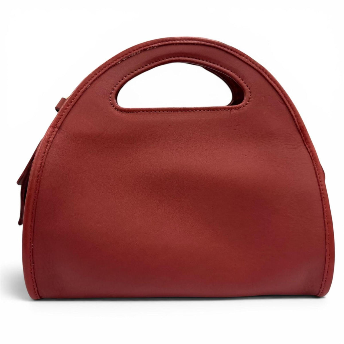 Coach Red Color Leather Handbag Shoulder Bag (Pre-Owned)