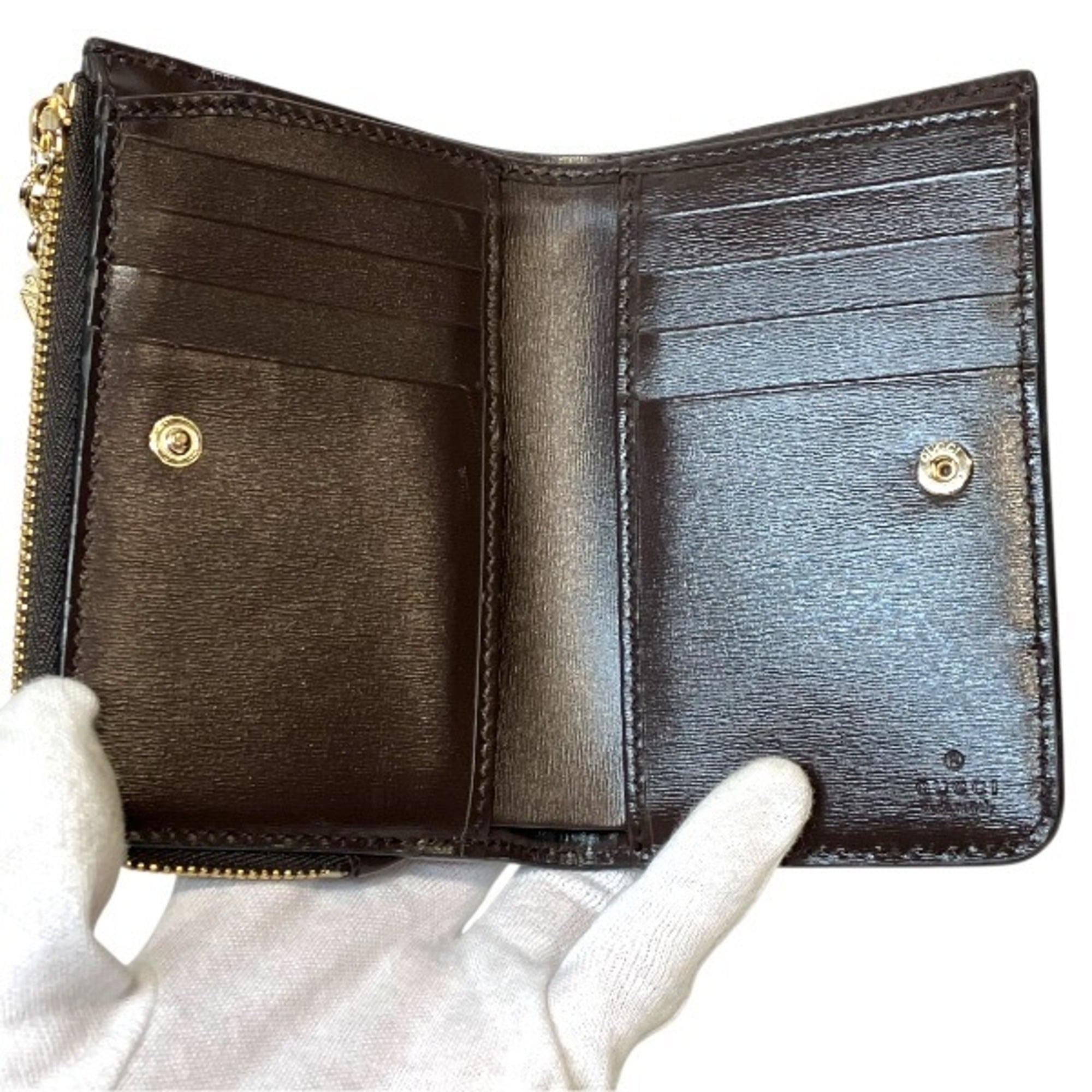 Gucci Beige Brown Gg Canvas Wallet (Bi-Fold) (Pre-Owned)
