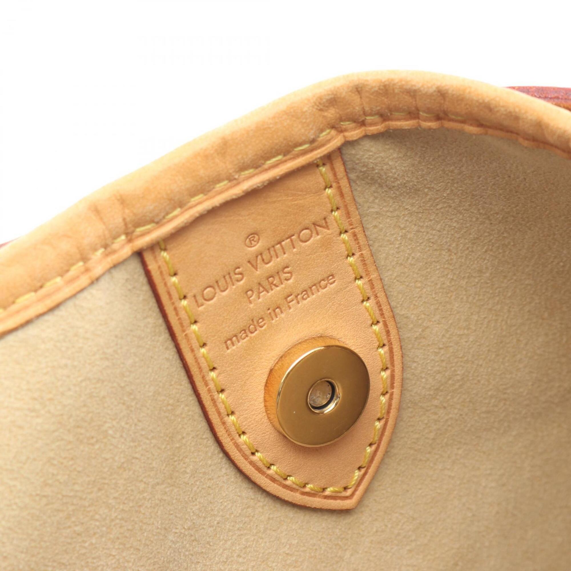 Louis Vuitton Brown Coated Canvas Leather Handbag Shoulder Bag (Pre-Owned)