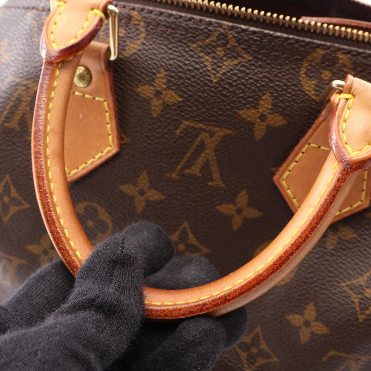 Louis Vuitton Brown Coated Canvas Leather Monogram Handbag (Pre-Owned)