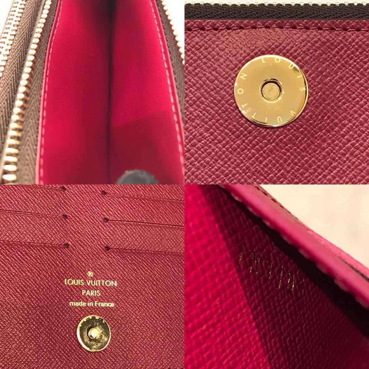Louis Vuitton Monogram Brown Red Color Monogram Long Wallet (Bi-Fold) (Pre-Owned)