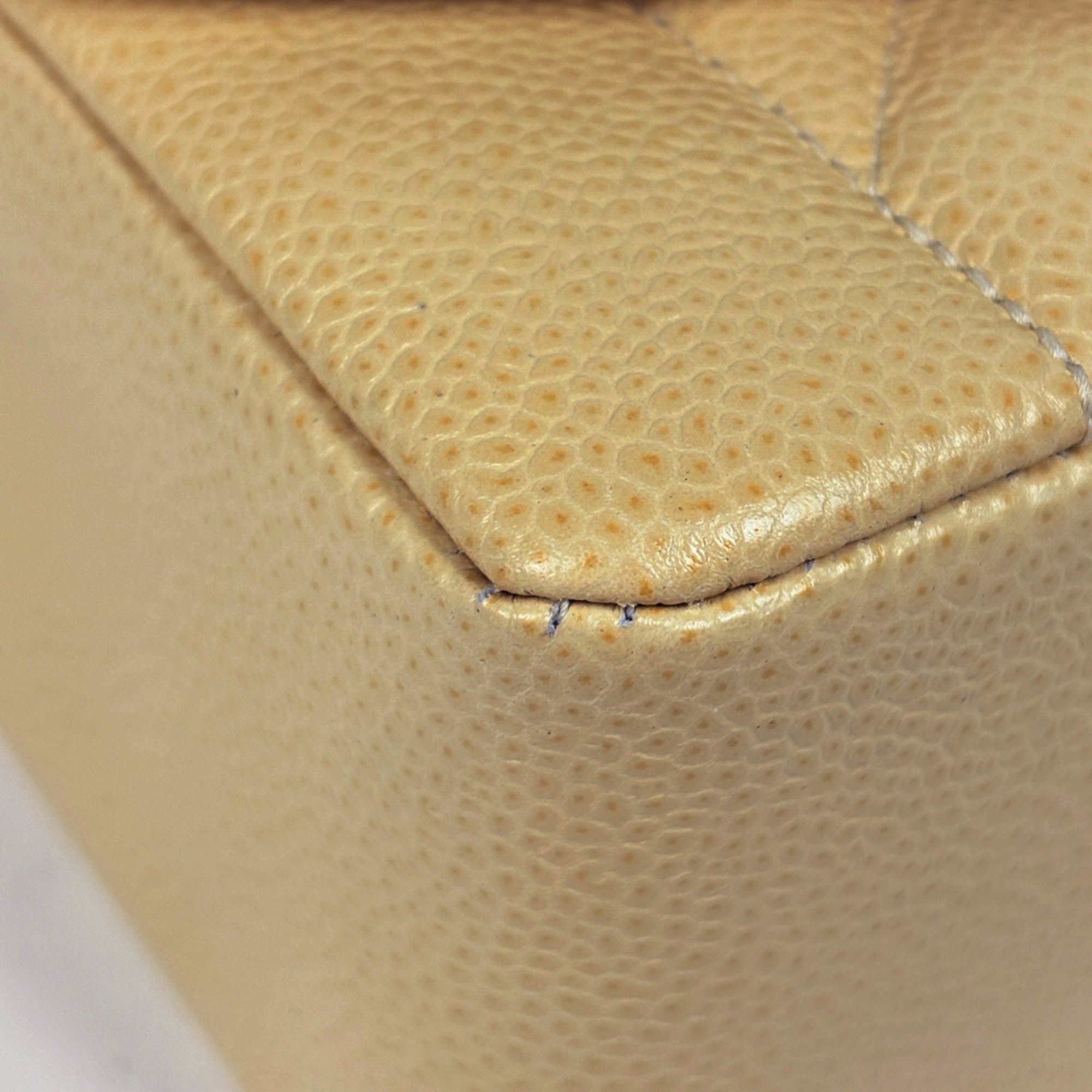 Chanel Beige Grained Calfskin Shoulder Bag (Pre-Owned)