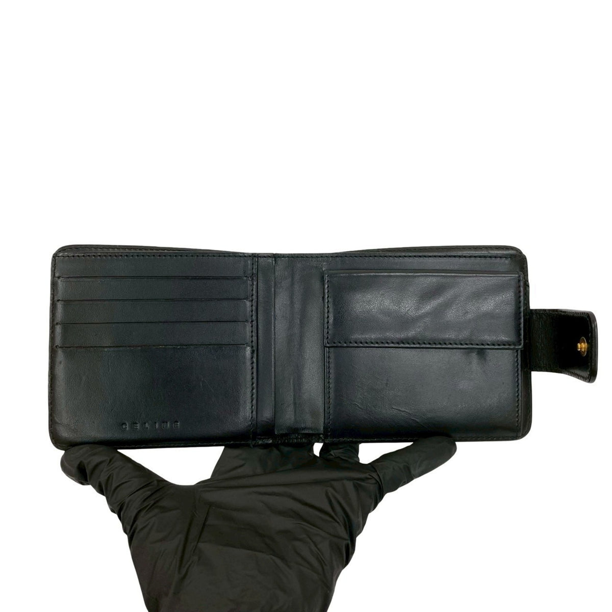 Celine Black Brown Leather Pvc Wallet (Bi-Fold) (Pre-Owned)