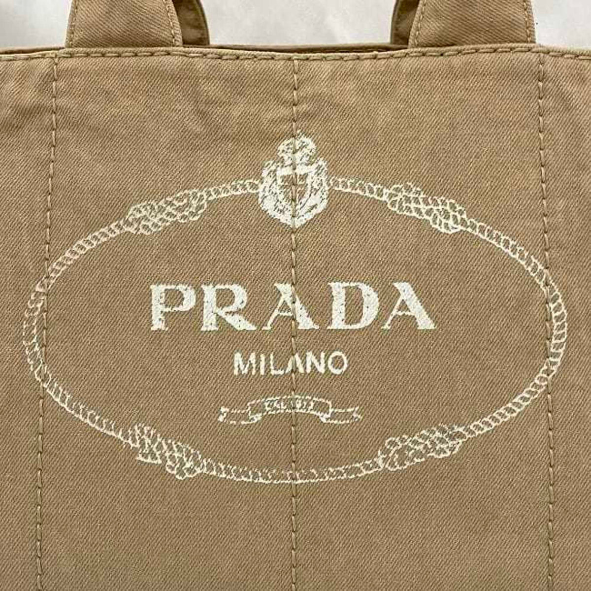 Prada Beige Canapa Handbag Tote Bag (Pre-Owned)