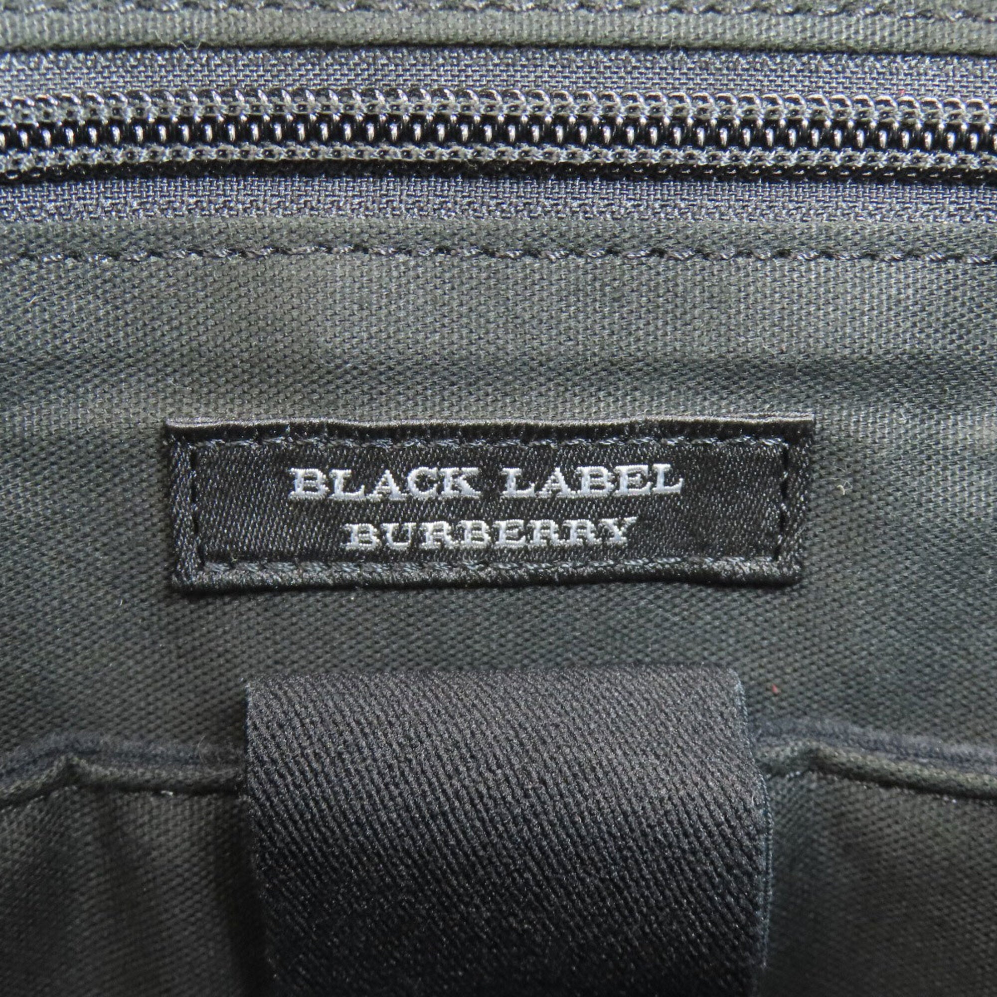 Burberry Black Navy Nylon Canvas Leather Shoulder Bag (Pre-Owned)