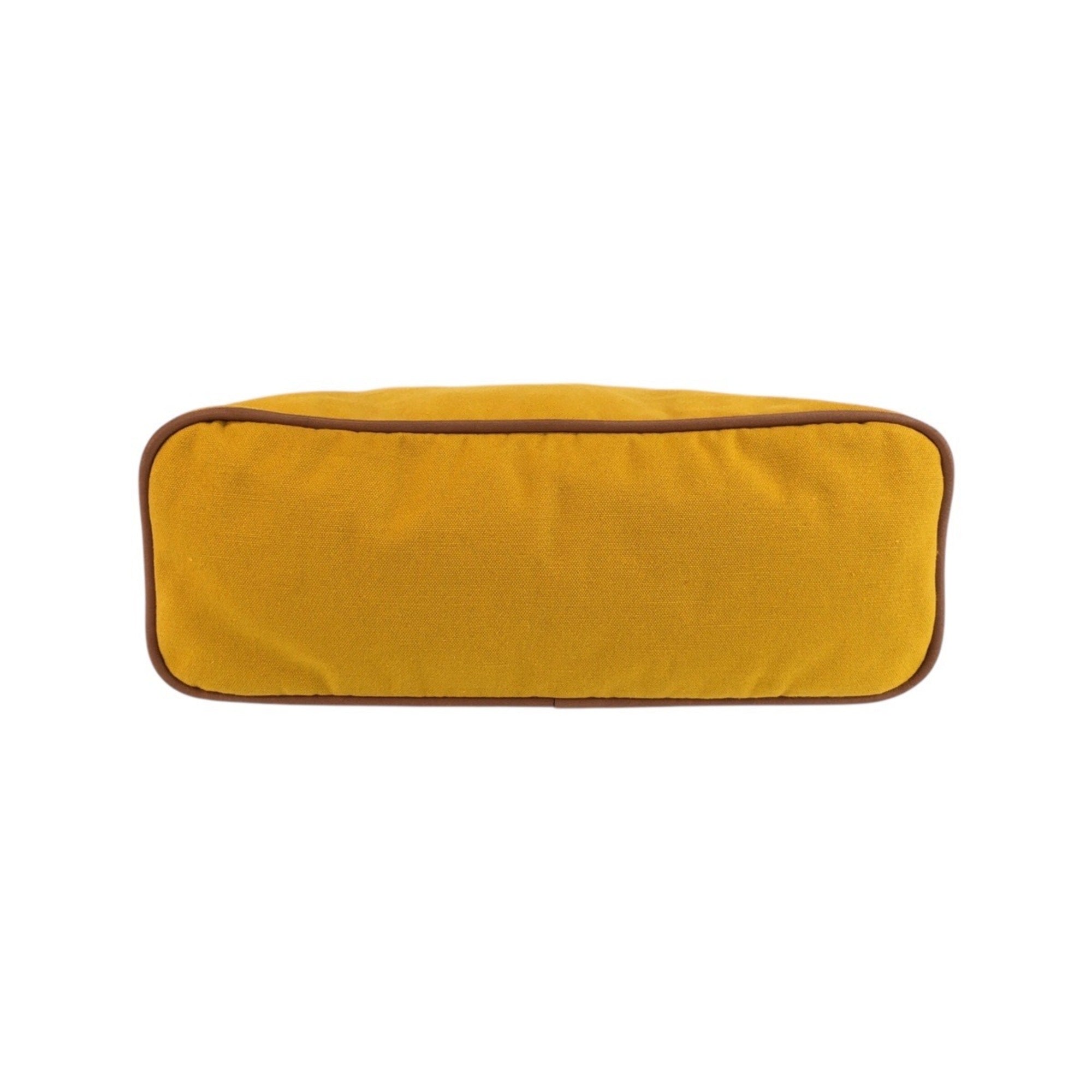 Hermes Mustard Yellow Canvas Handbag Pouch (Pre-Owned)