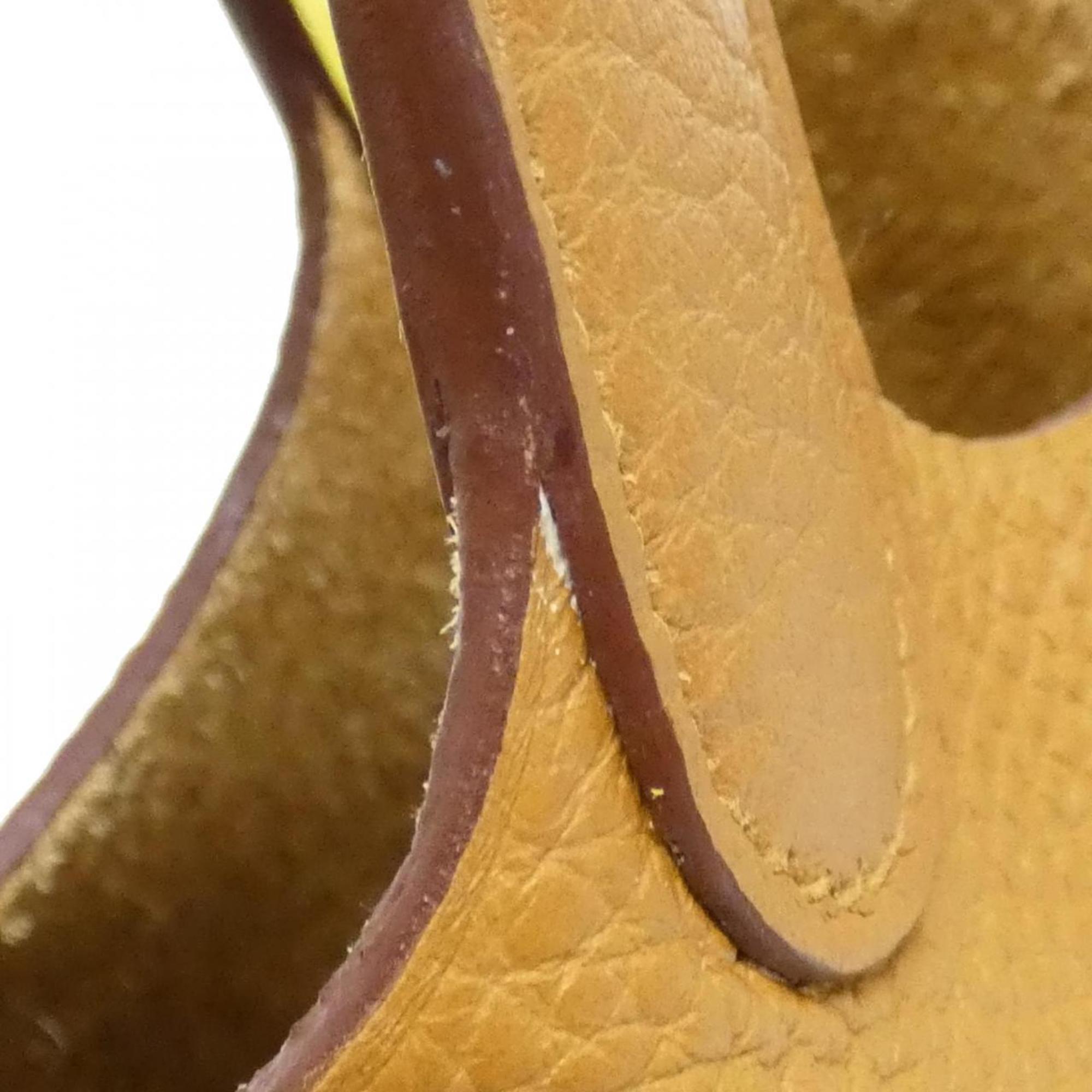 Hermes Beige Brown Lime Taurillon Clemence Leather Handbag (Pre-Owned)