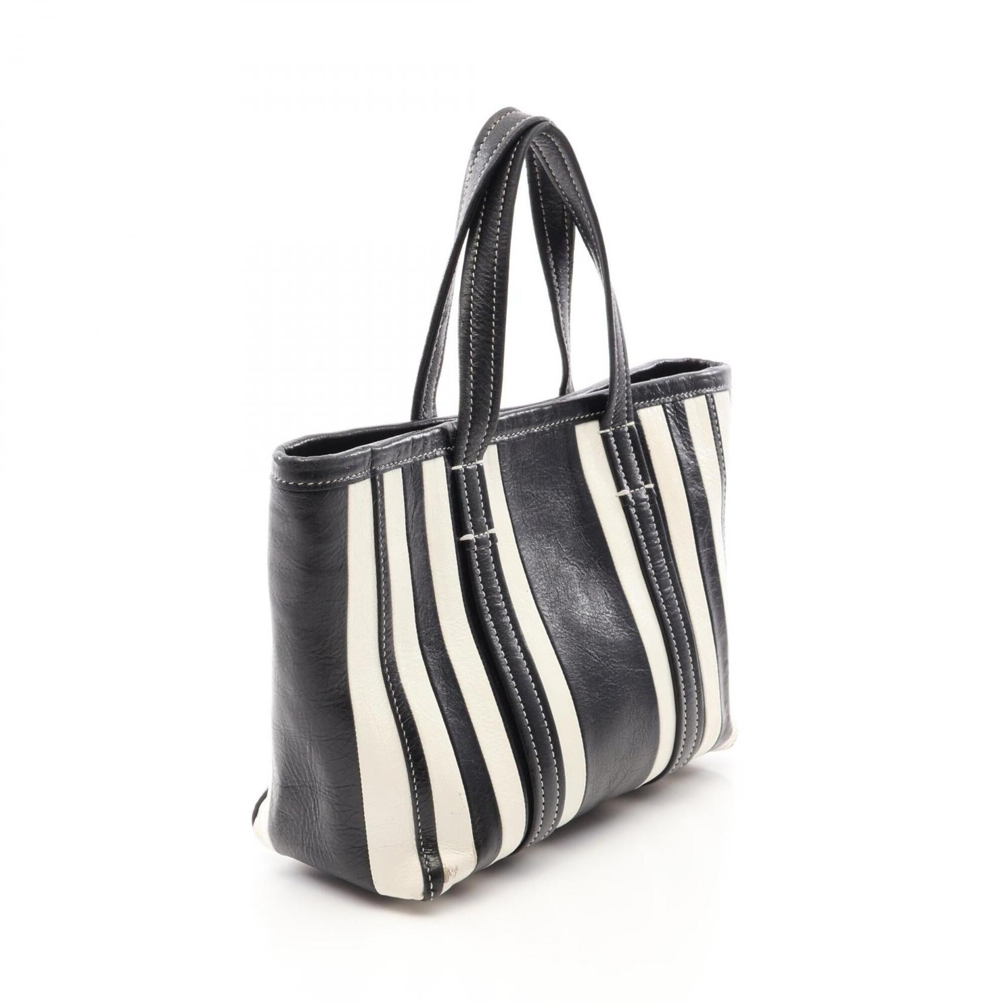 Balenciaga Black White Leather Handbag (Pre-Owned)