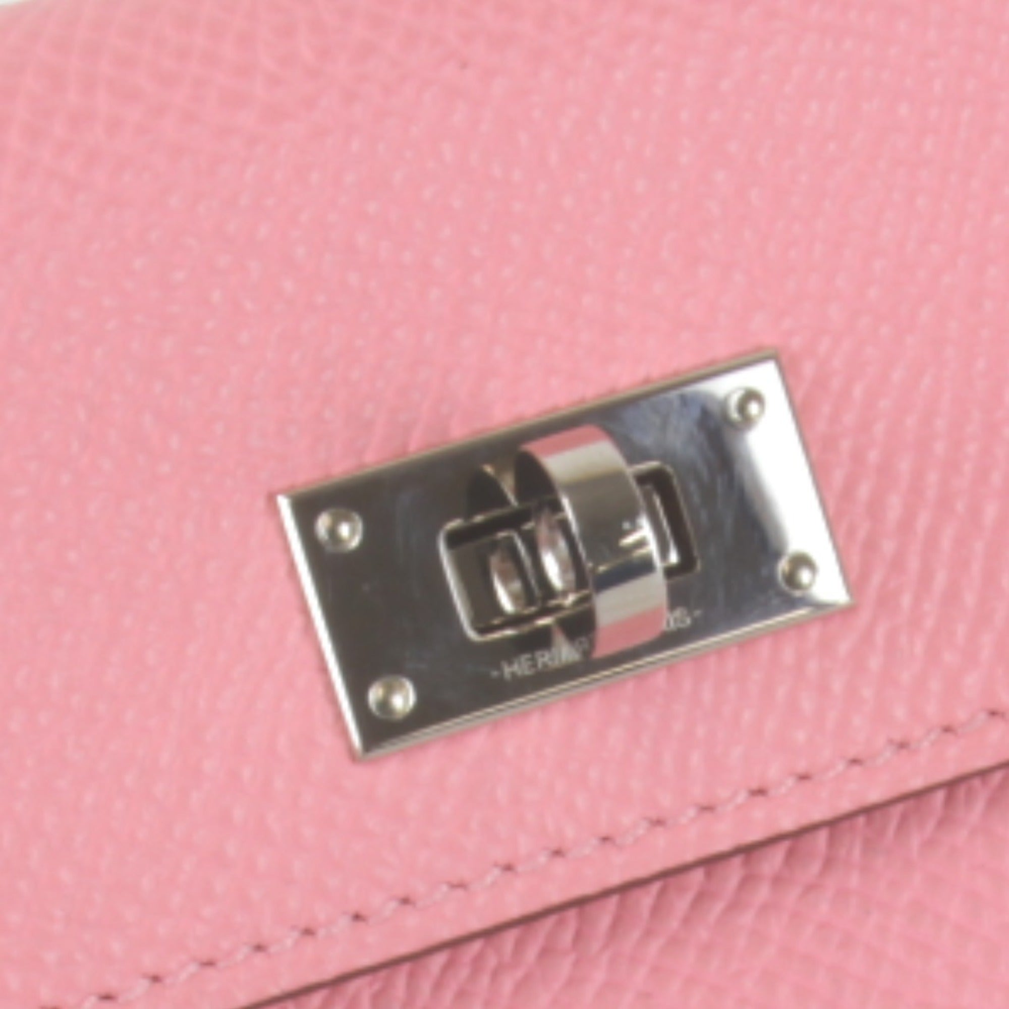 Hermes Kelly Pink Leather Coin Purse/Coin Case (Pre-Owned)