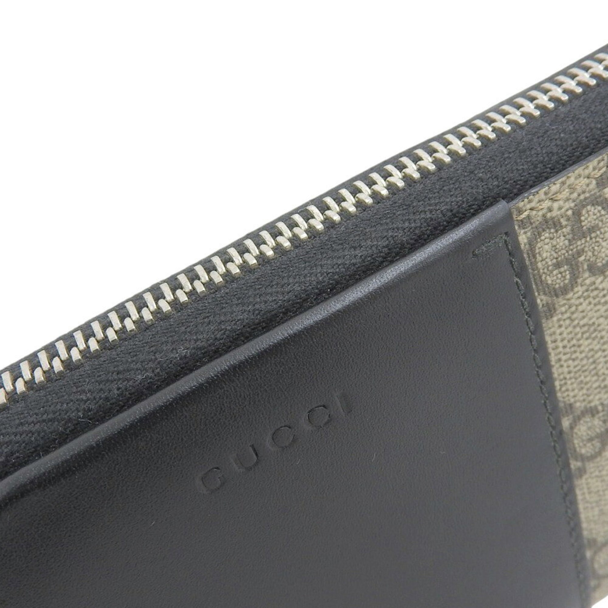 Gucci Beige Black Gg Supreme Long Wallet (Bi-Fold) (Pre-Owned)