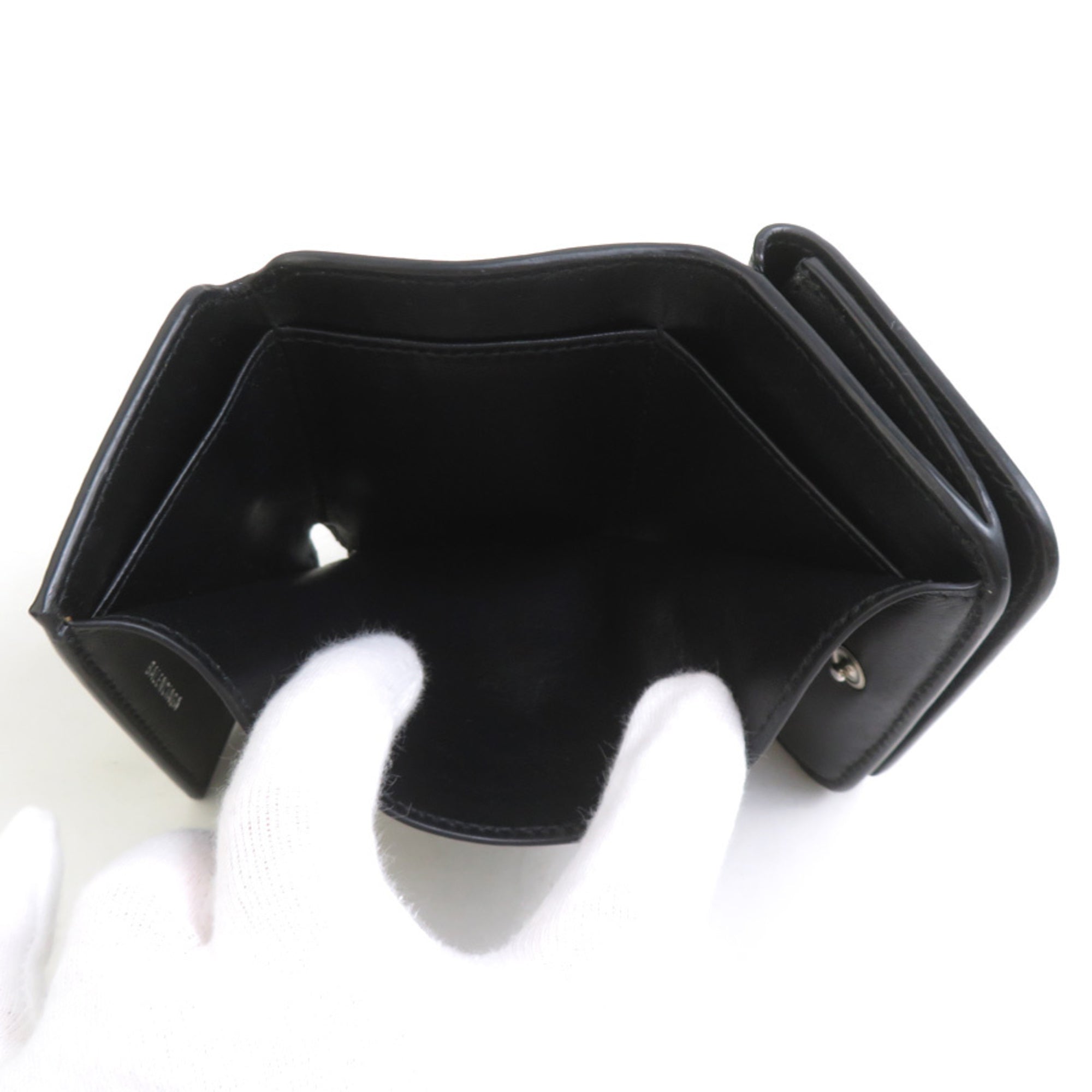 Balenciaga Black Leather Wallet (Tri-Fold) (Pre-Owned)
