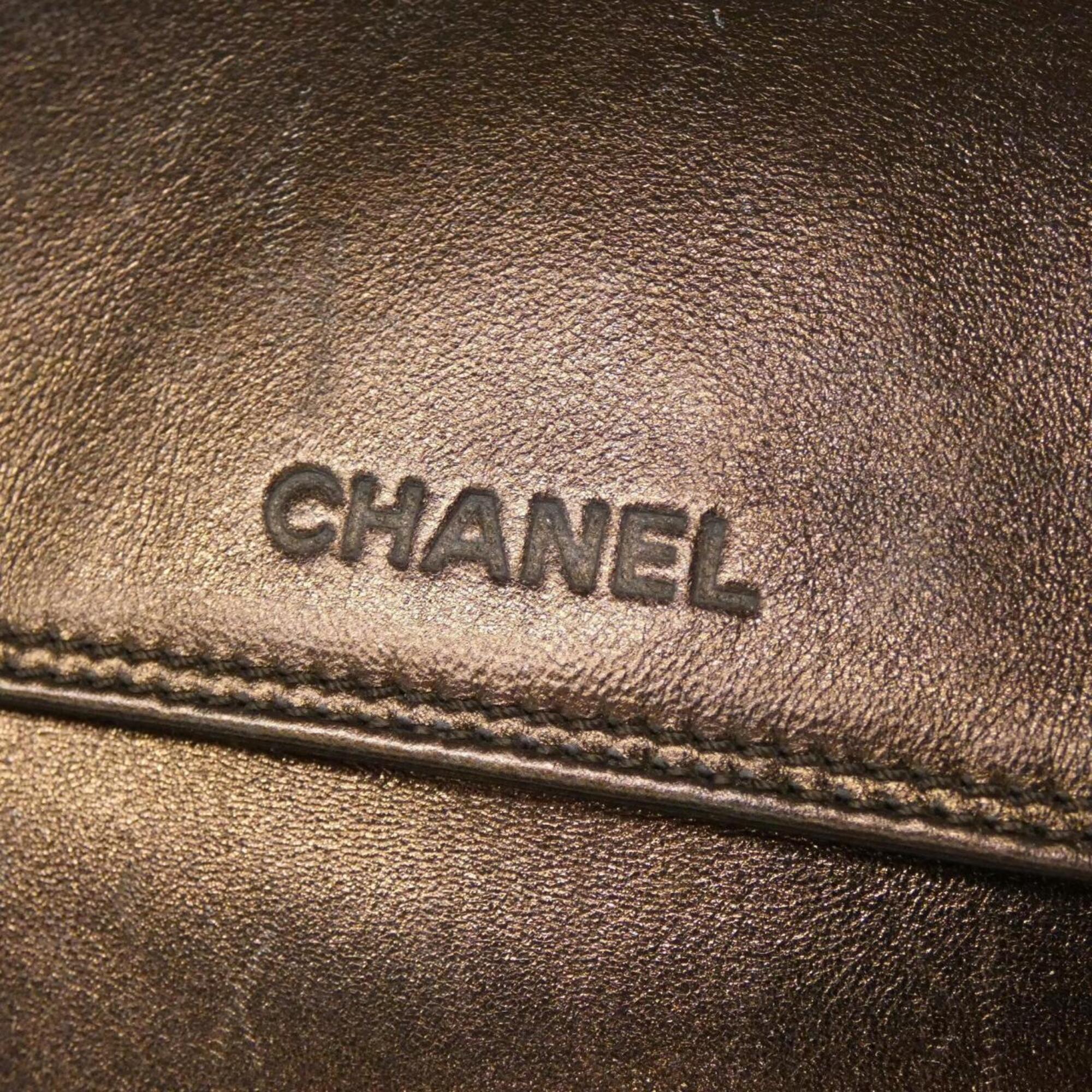 Chanel Bronze Metallic Bronze Leather Shoulder Bag (Pre-Owned)