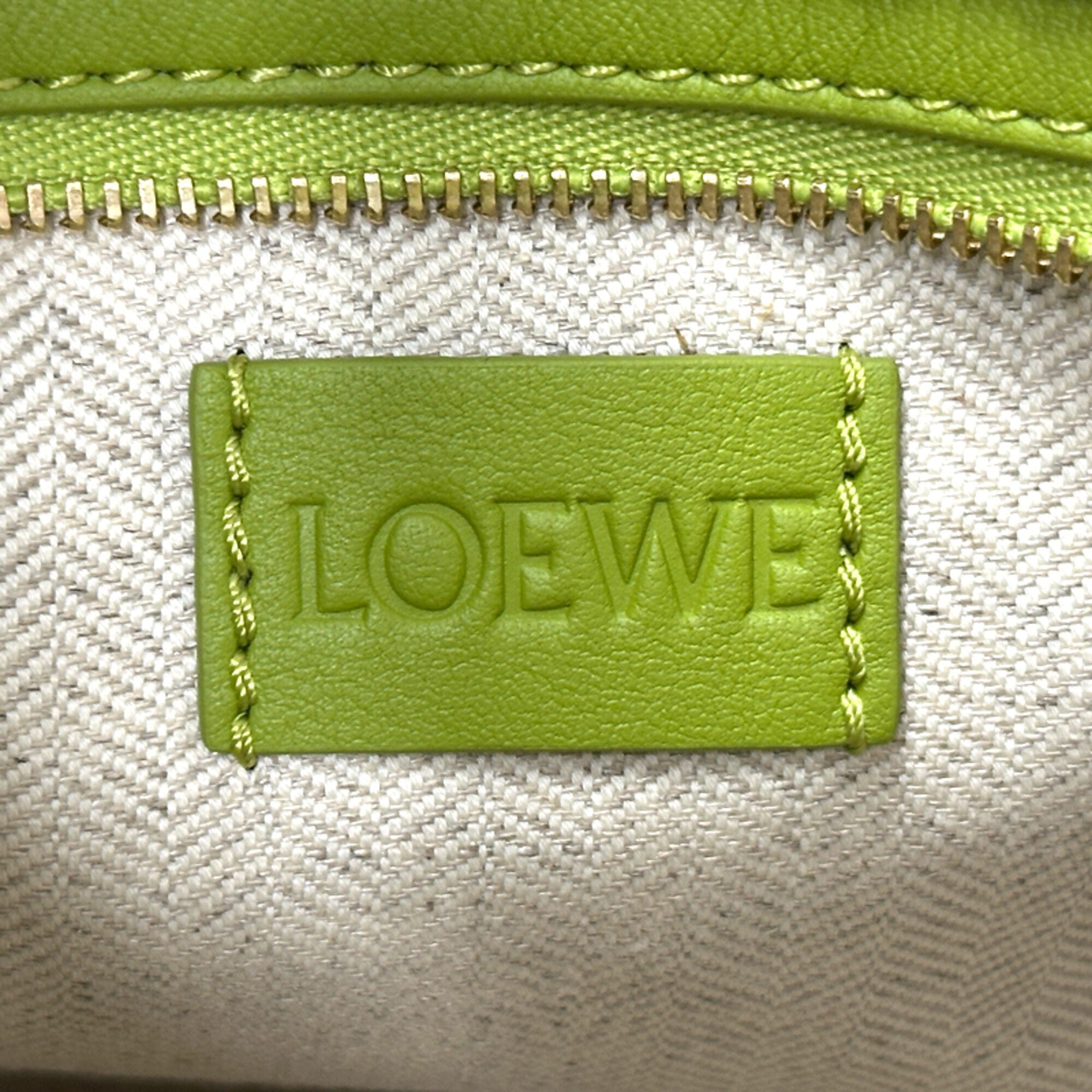 Loewe Green Raffia Leather Handbag Shoulder Bag (Pre-Owned)