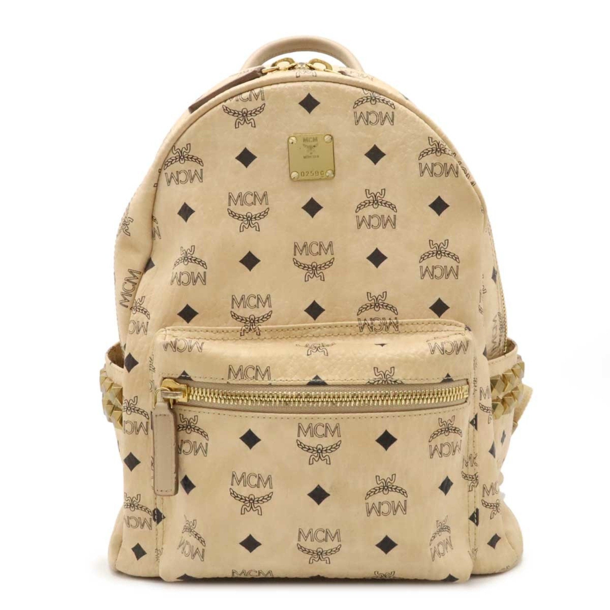 Mcm Beige Leather Backpack (Pre-Owned)