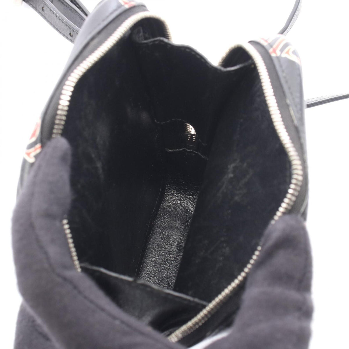 Balenciaga Black Red Color White Leather Handbag Shoulder Bag (Pre-Owned)