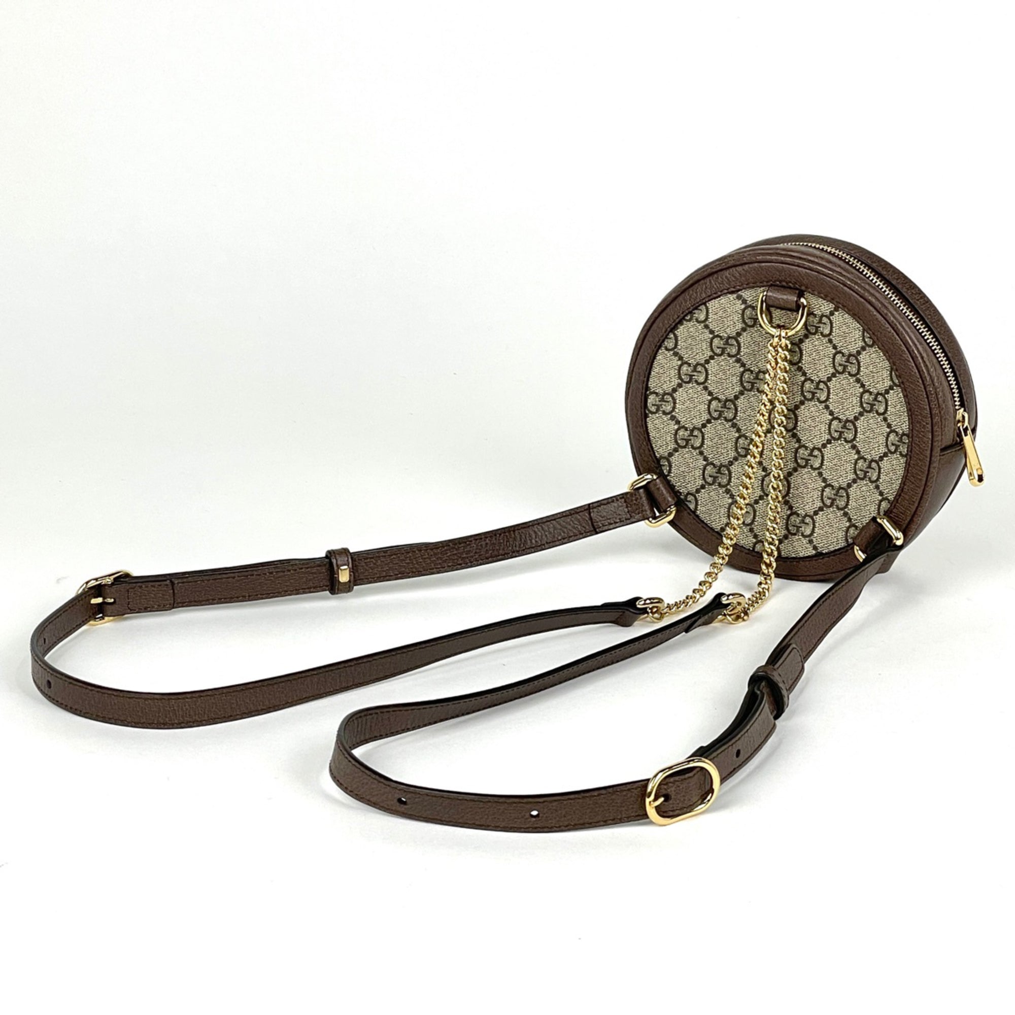 Gucci Sherry Line Brown Coated Canvas Leather Backpack (Pre-Owned)