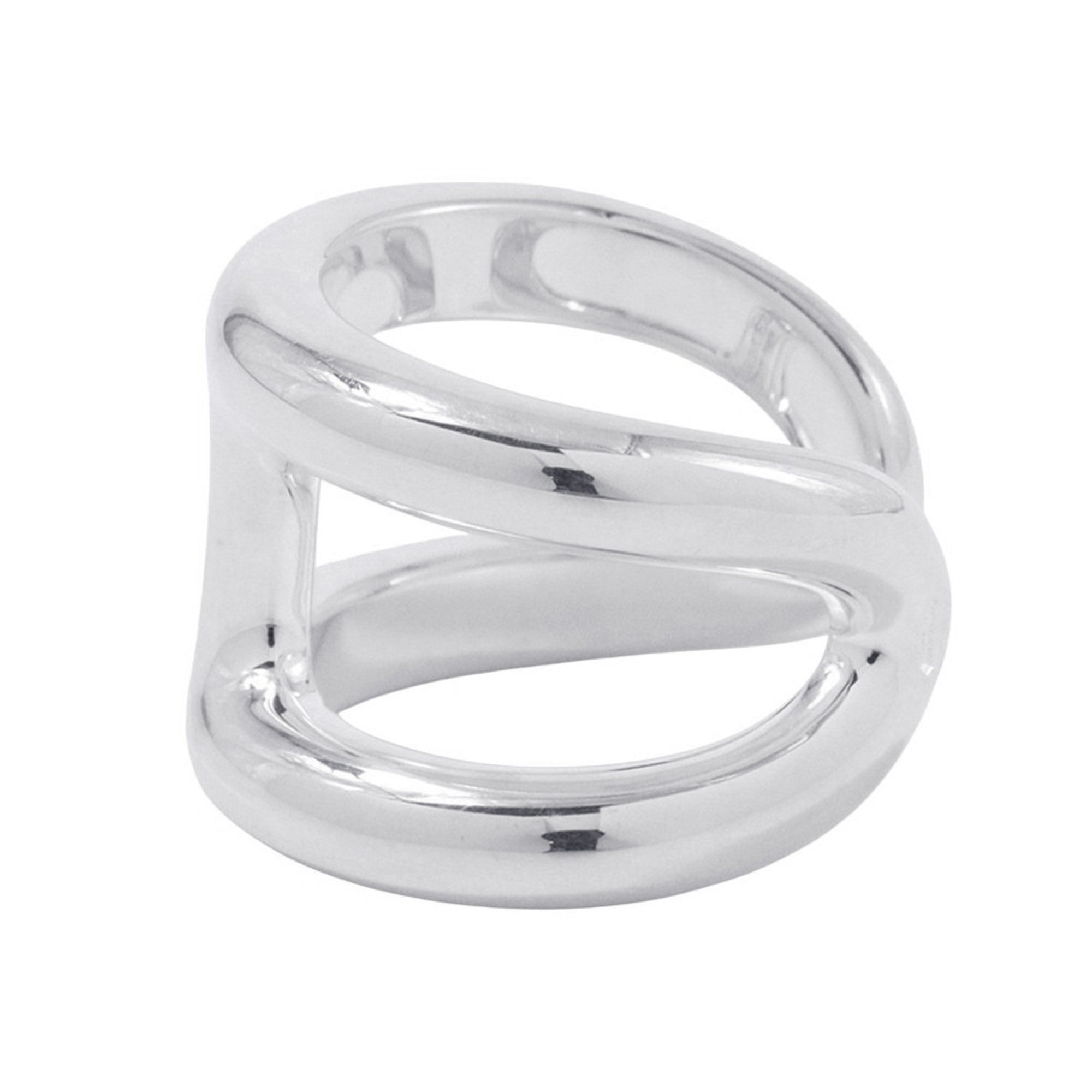 Hermes Silver 925 Band Ring (Pre-Owned)
