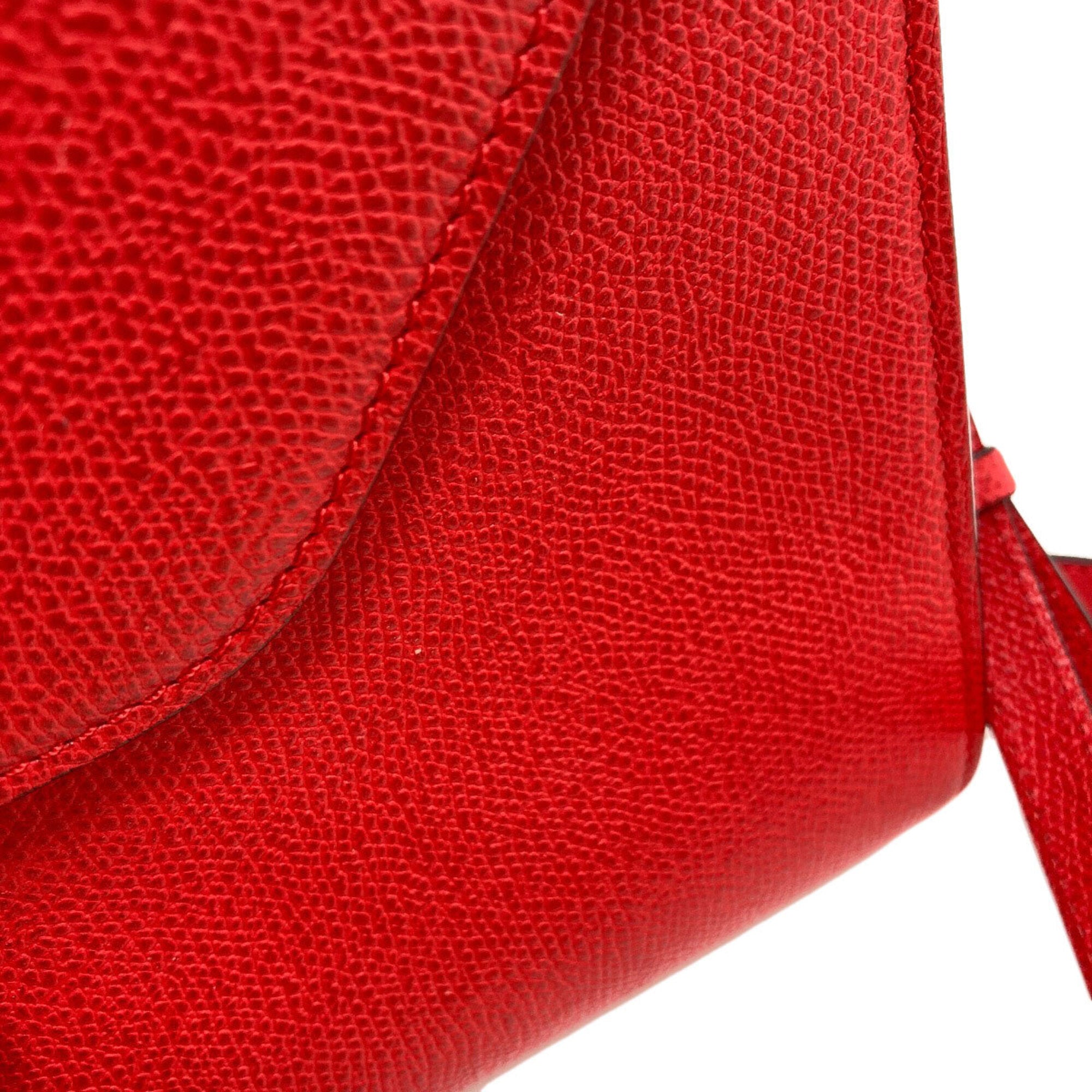 Valextra Red Color Leather Handbag (Pre-Owned)