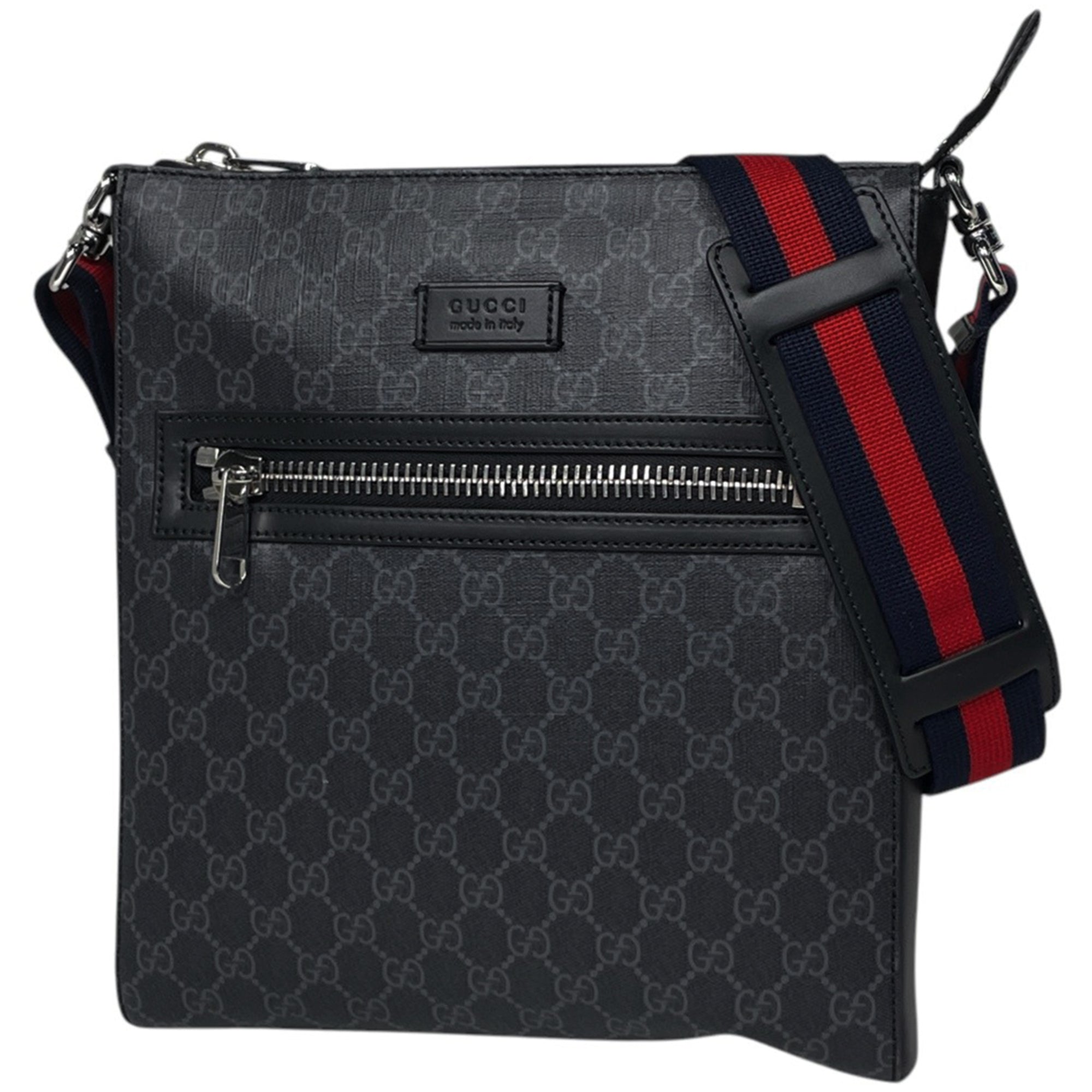 Gucci Black Coated Canvas Leather Shoulder Bag (Pre-Owned)
