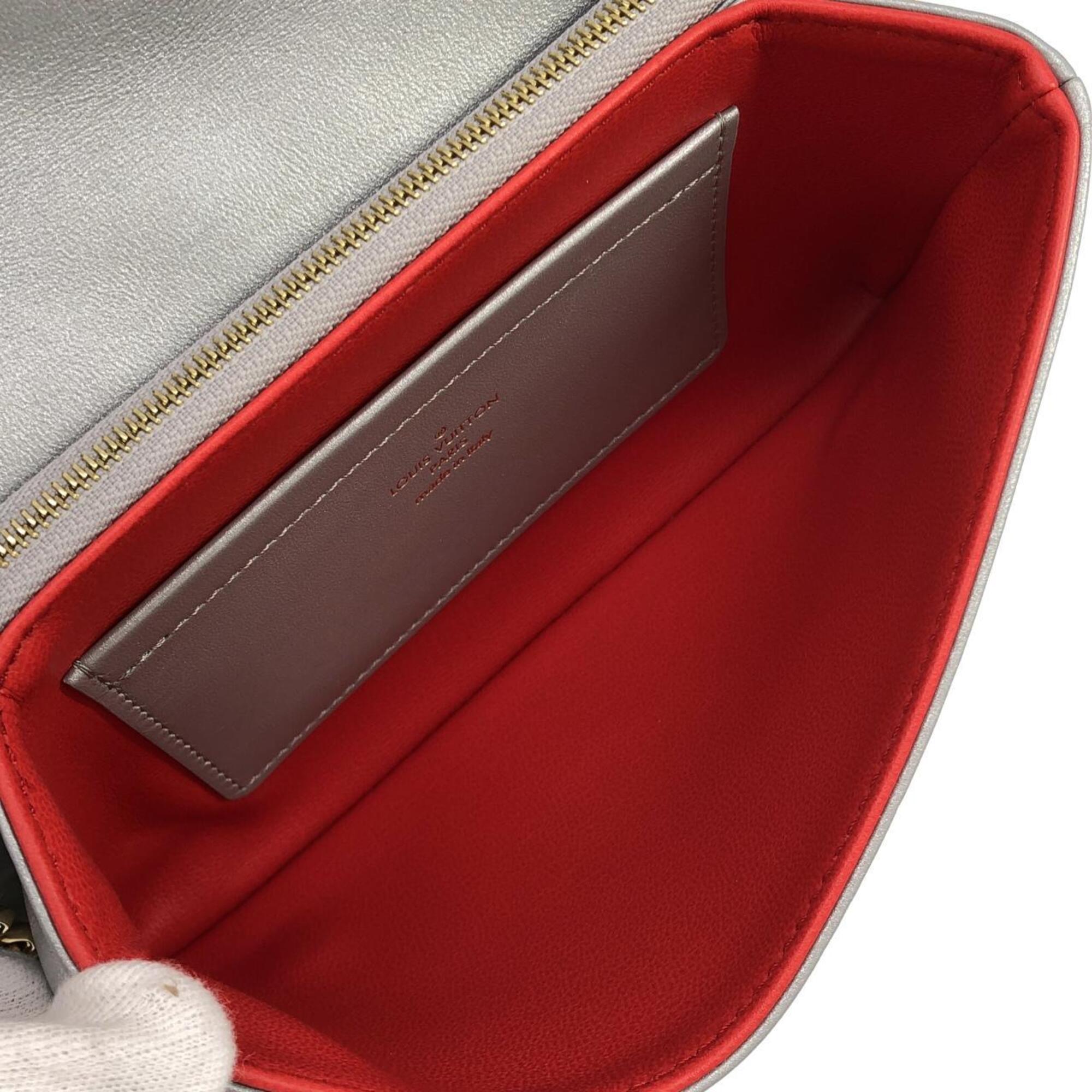 Louis Vuitton Silver Leather Pochette Shoulder Bag (Pre-Owned)