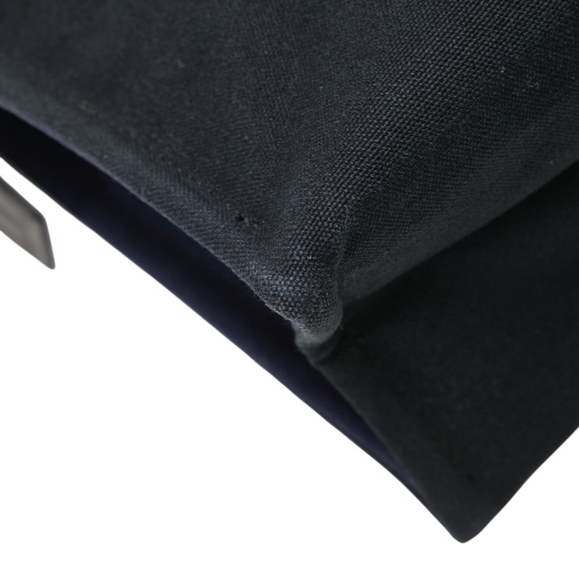 Hermes Fourre Tout Navy Black Canvas Clutch Bag (Pre-Owned)