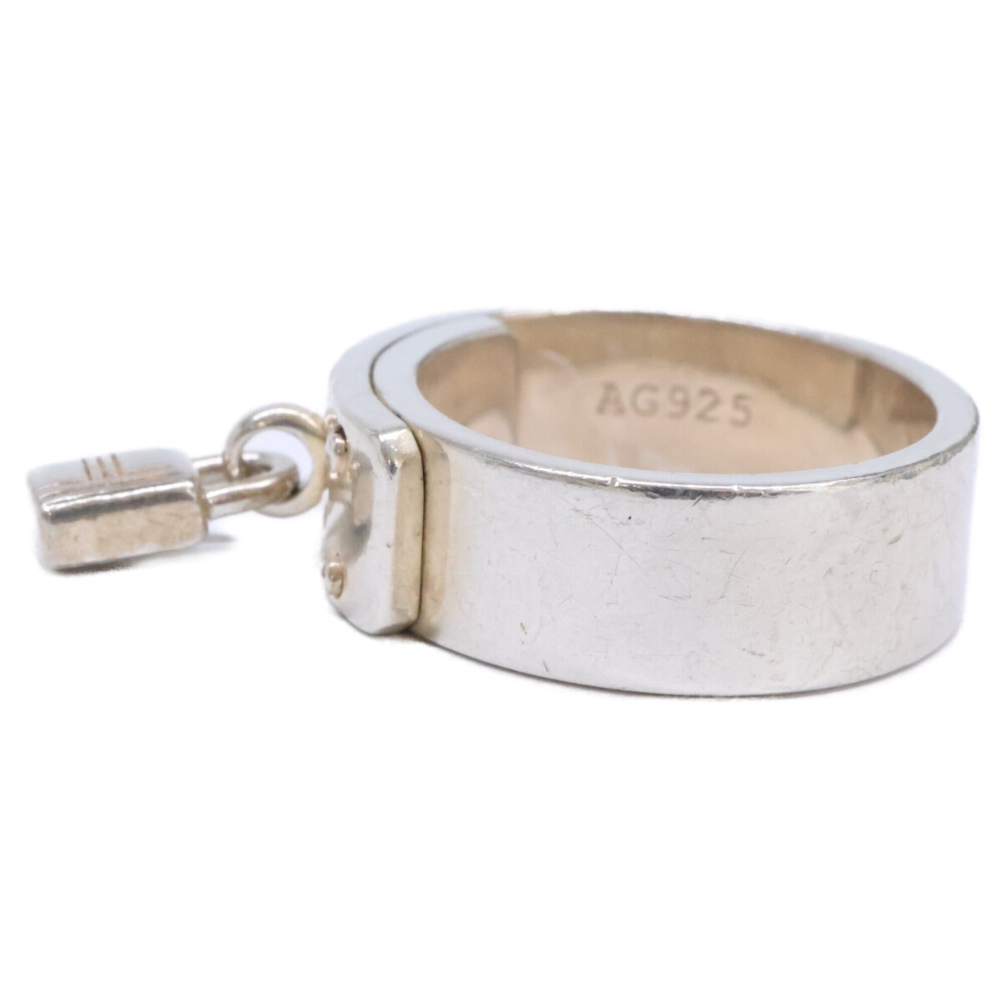Hermes Silver Silver 925 Band Ring (Pre-Owned)