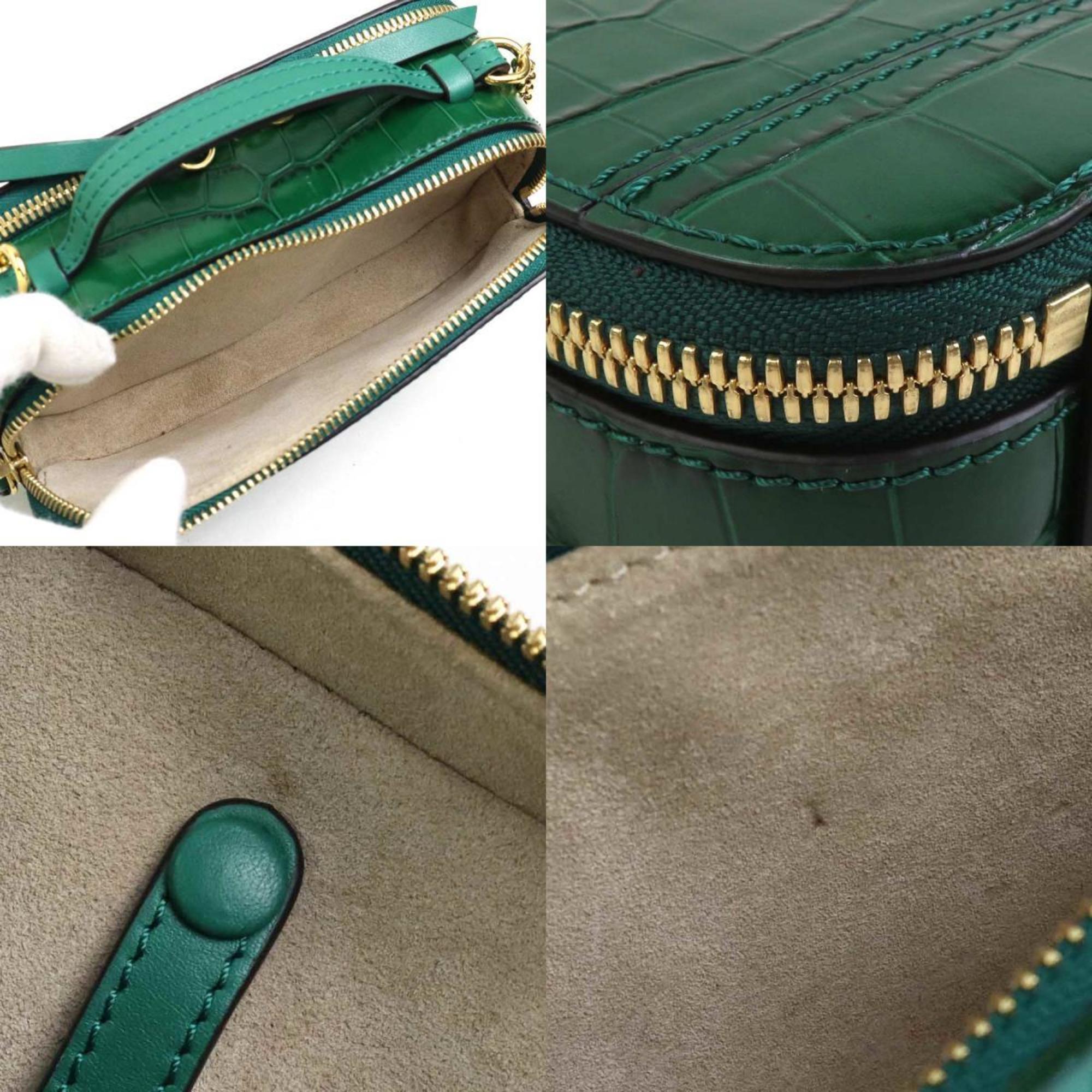 Chloé Green Leather Shoulder Bag (Pre-Owned)