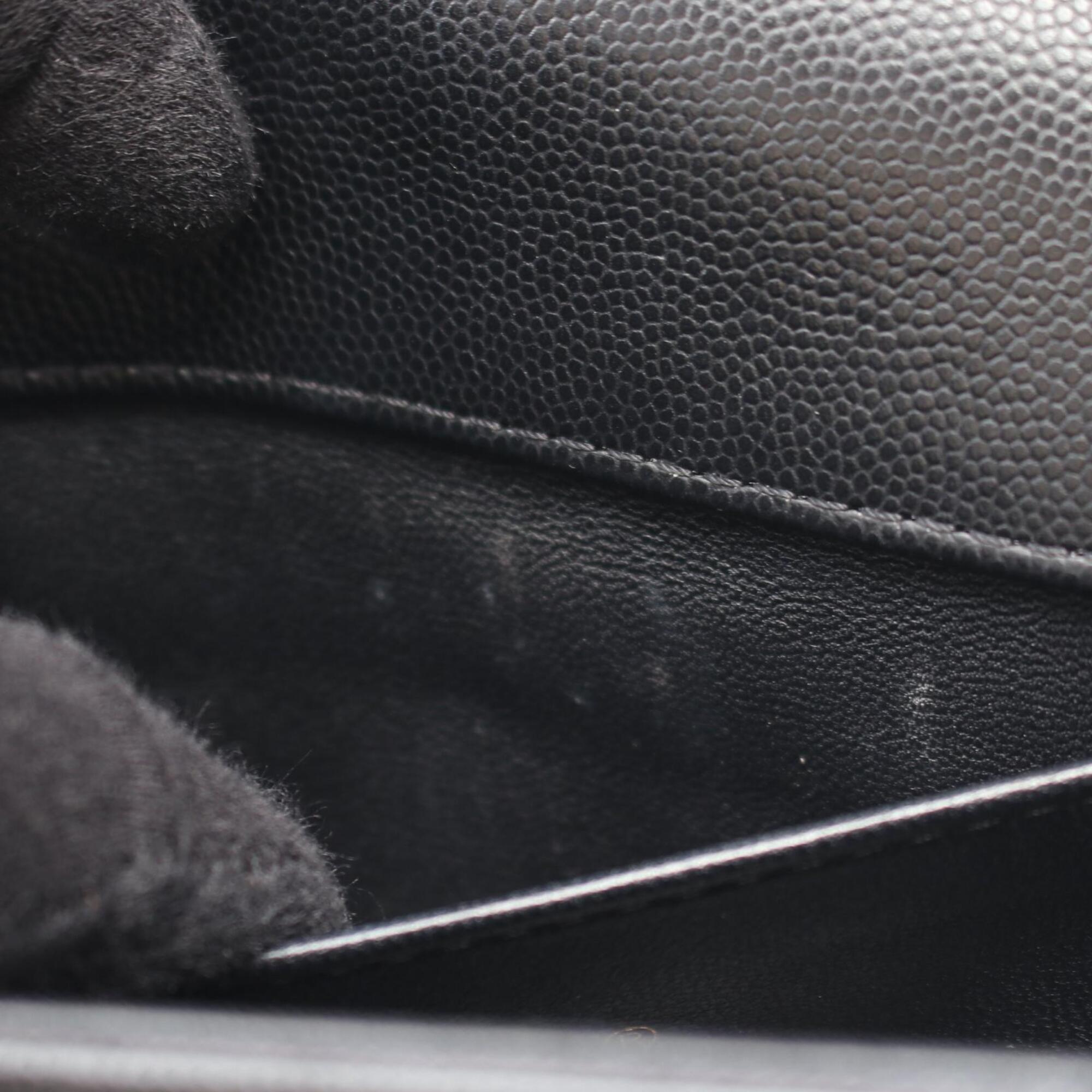 Chanel Black Grained Calfskin Handbag Shoulder Bag (Pre-Owned)