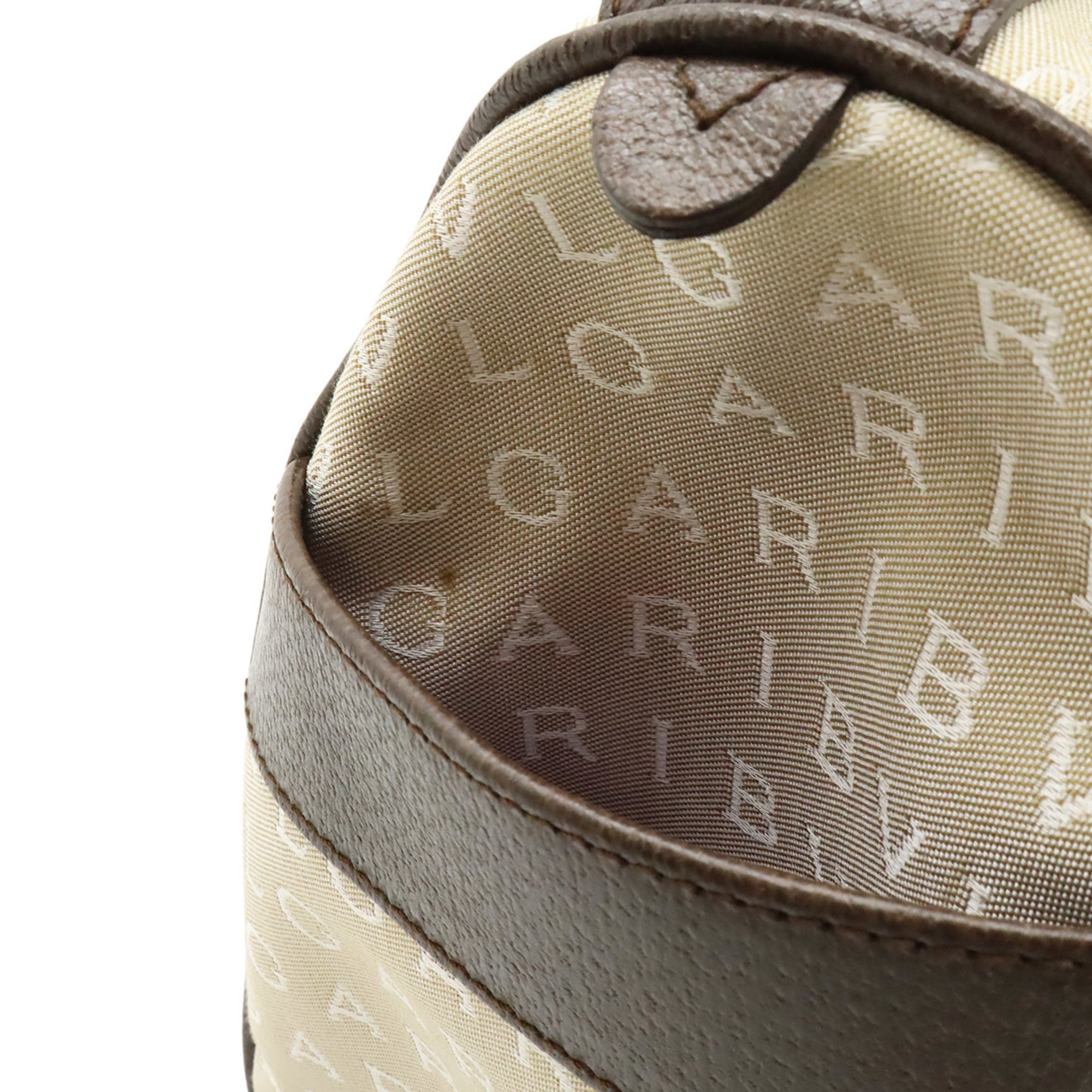 Bvlgari Beige Brown Canvas Leather Handbag Tote Bag (Pre-Owned)