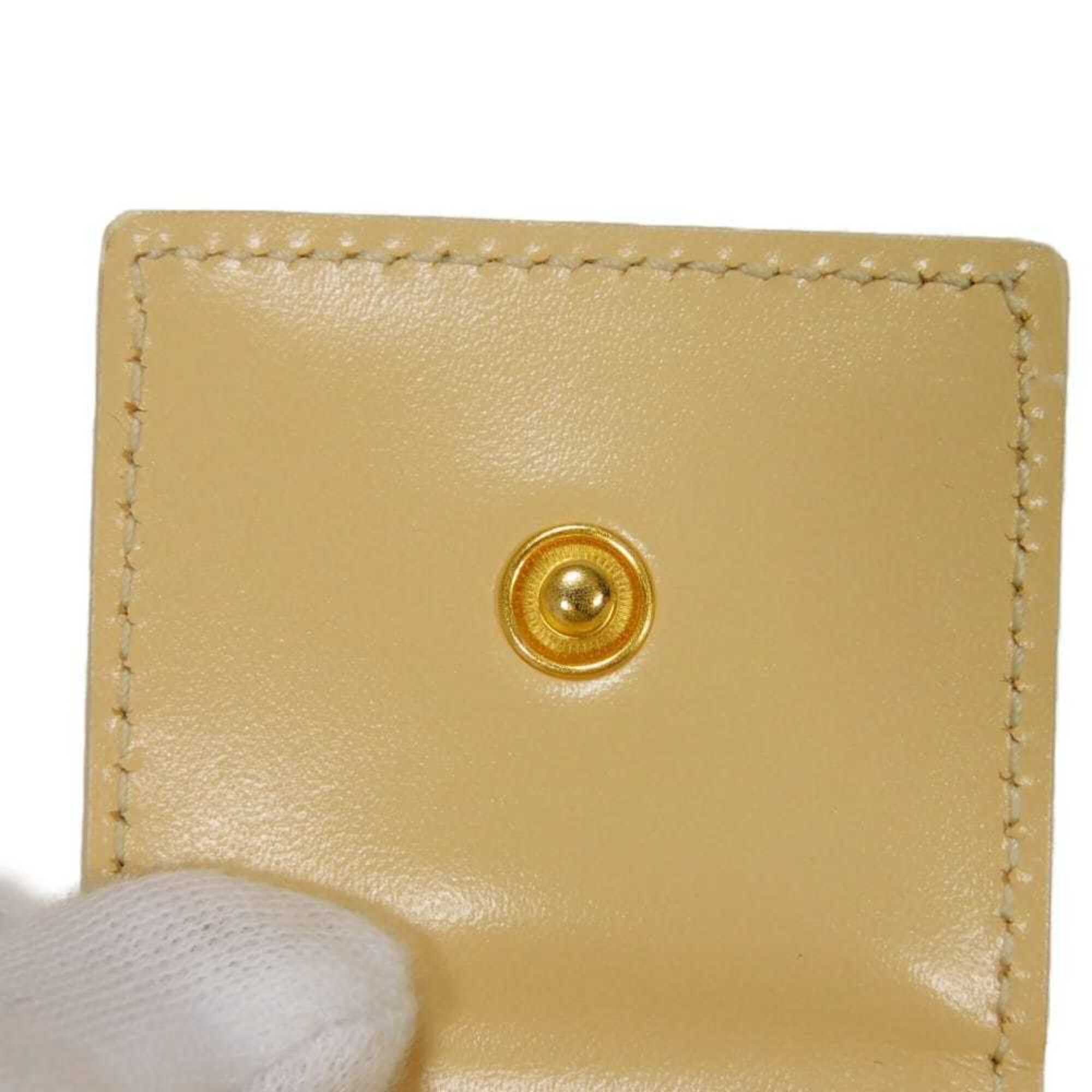 Bvlgari Beige Leather Wallet (Bi-Fold) (Pre-Owned)