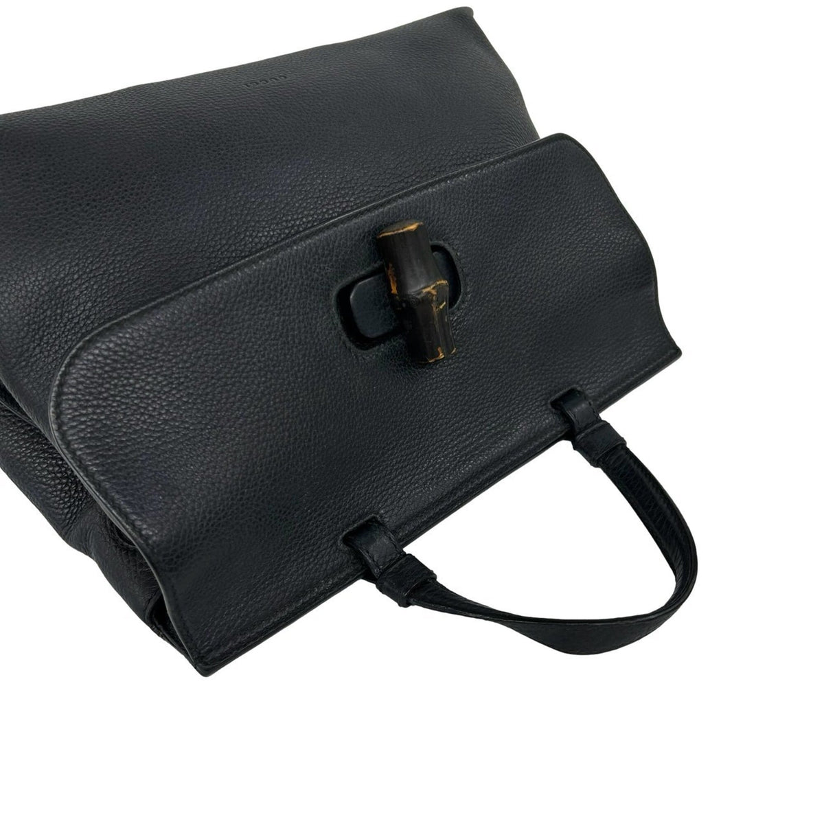 Gucci Black Leather Handbag Shoulder Bag Tote Bag (Pre-Owned)