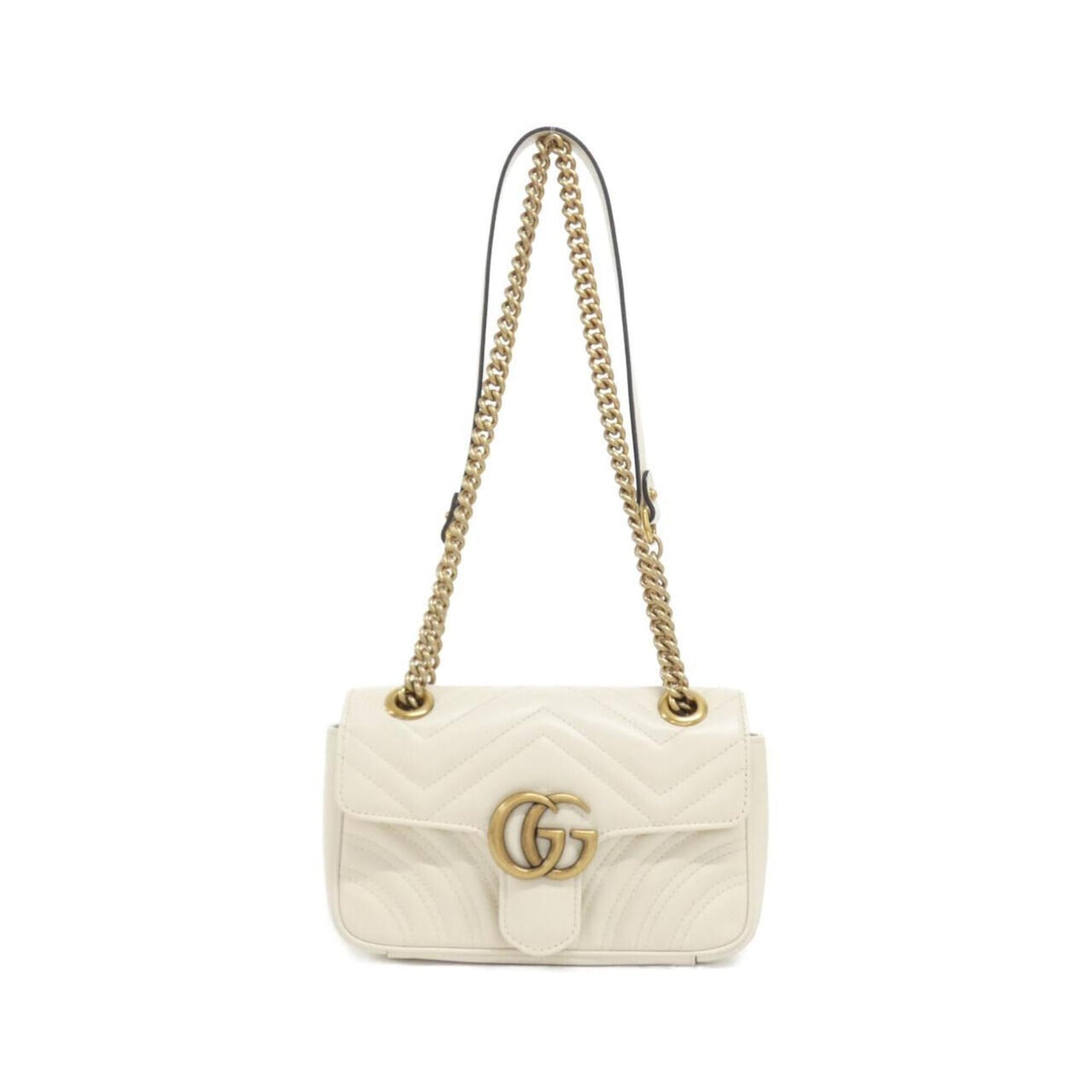Gucci White Quilting Leather Shoulder Bag (Pre-Owned)