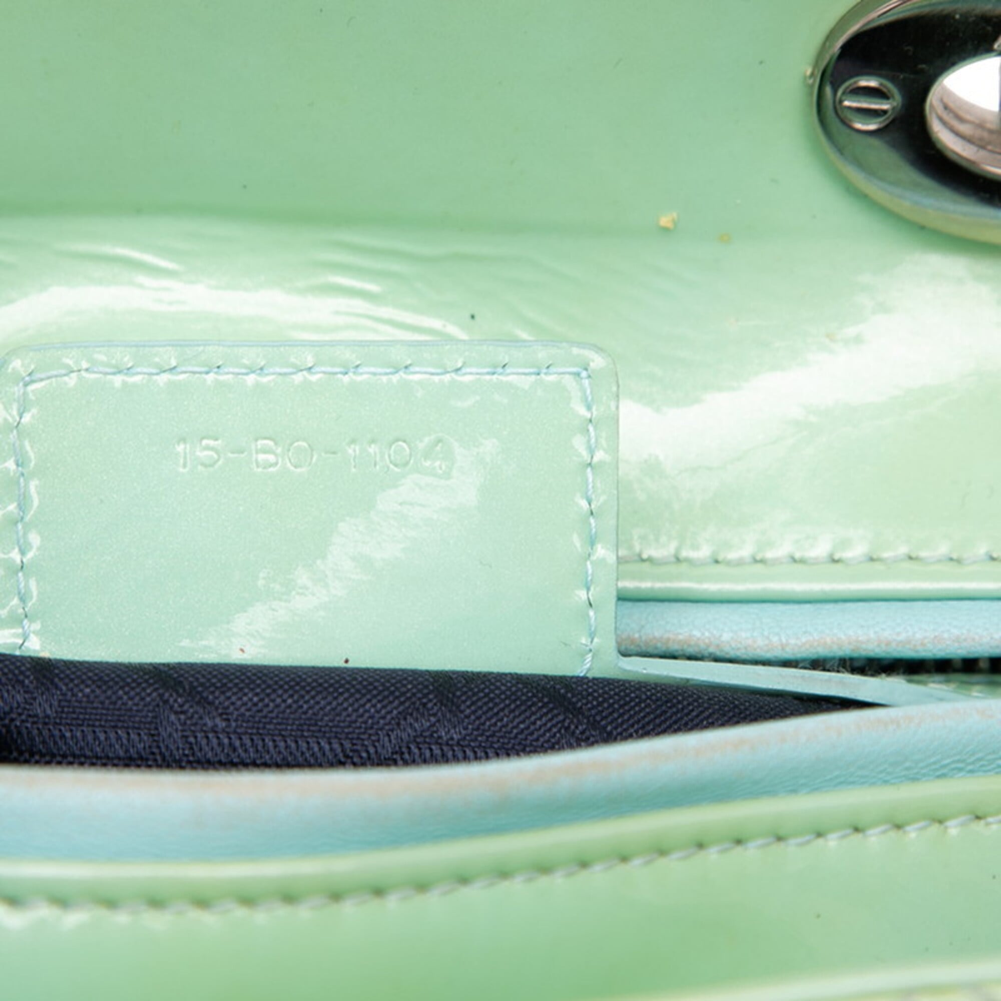 Christian Dior Green Patent Leather Handbag Shoulder Bag (Pre-Owned)