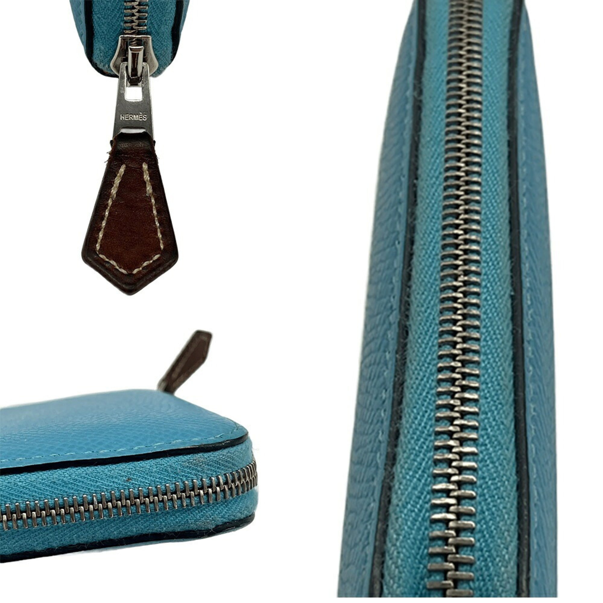 Hermes Blue Leather Wallet (Bi-Fold) (Pre-Owned)