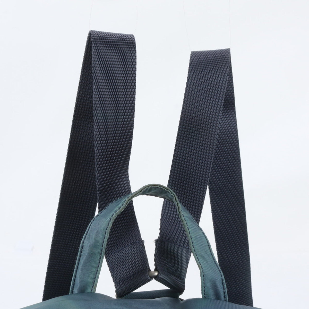 Prada Blue Leather Nylon Backpack Shoulder Bag (Pre-Owned)