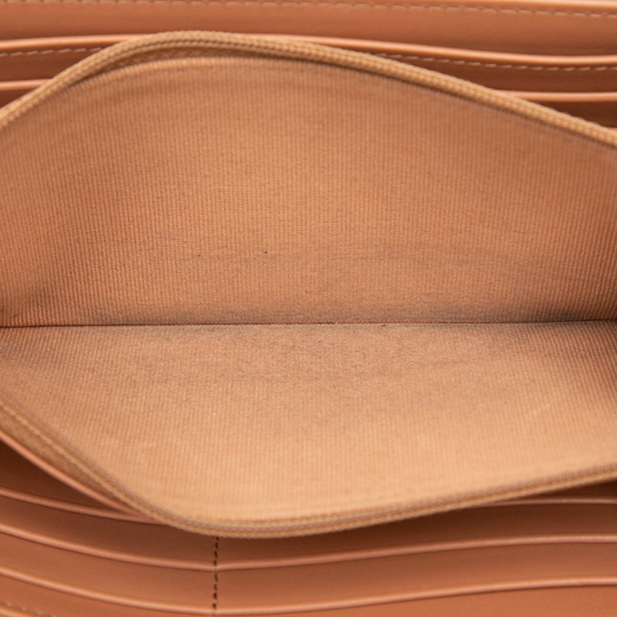 Chanel Brown Leather Long Wallet (Bi-Fold) (Pre-Owned)